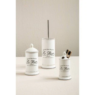 Le Bain White Ceramic Cotton Bud Storage Jar - Image 10