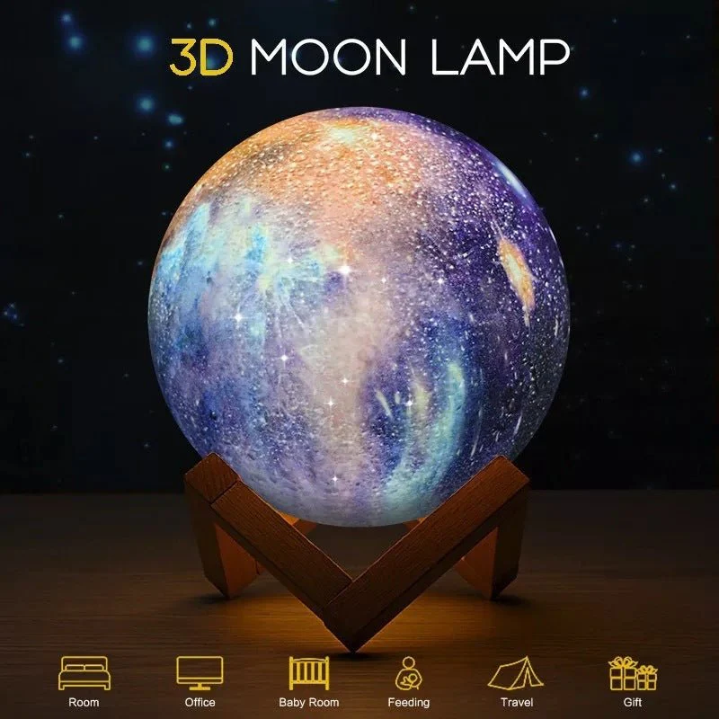 LED USB Star Galaxy Moon Lamp Stand Remote 3D Bedroom Night Light USB LED Earth Planet Lamp - Image 6