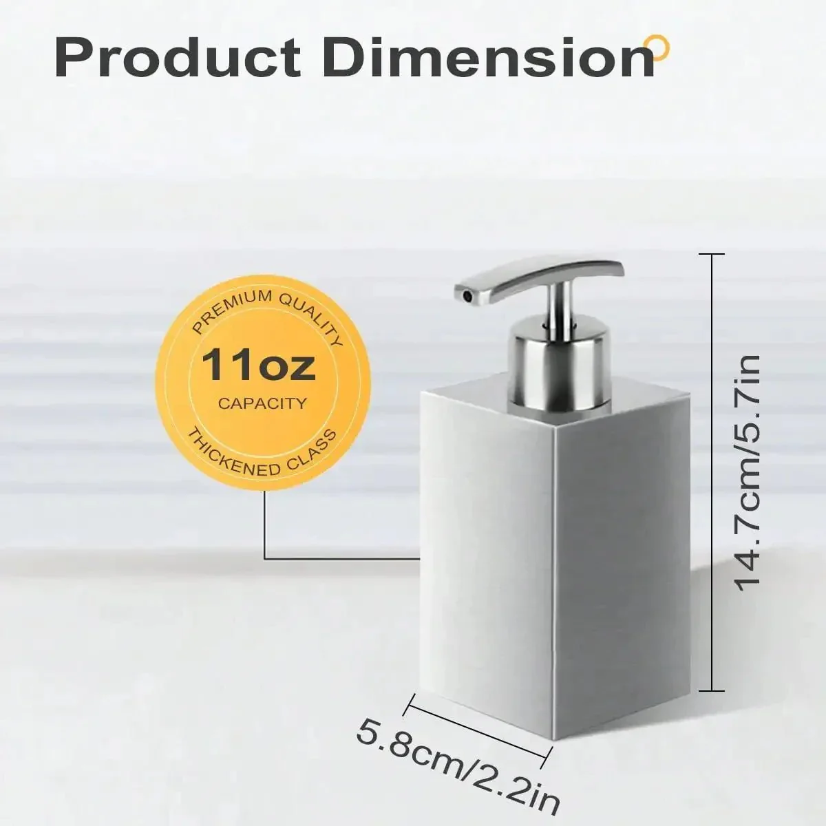 Leeseph Stainless Steel Soap Dispenser, Refillable Pump Bottles Liquid Soap Dispenser, for Kitchen Sink, Countertop, Bathroom - Image 2