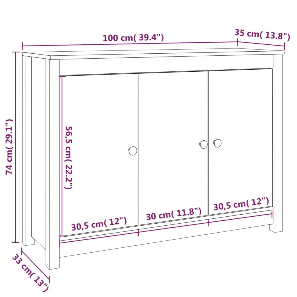 Lenric Pinewood Sideboard - Image 6