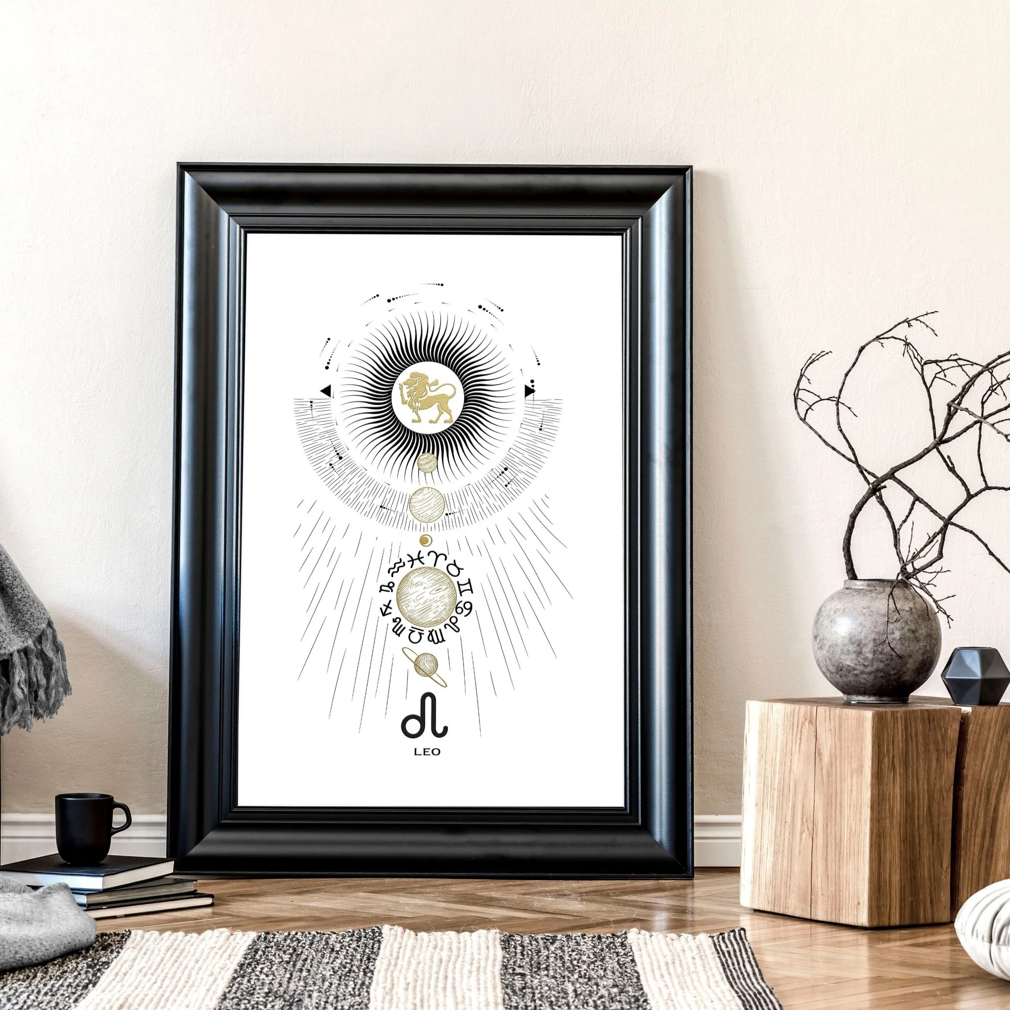 Leo zodiac sign wall art print - Image 4