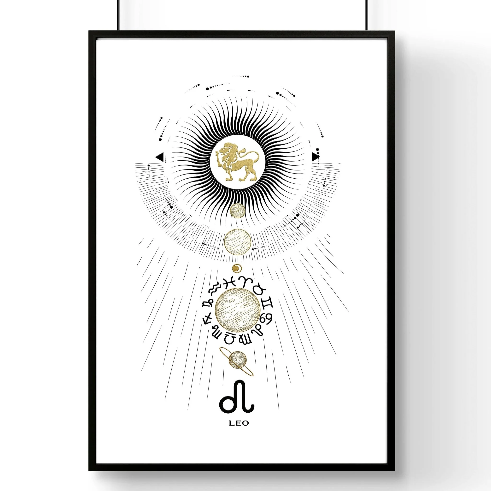 Leo zodiac sign wall art print - Image 7
