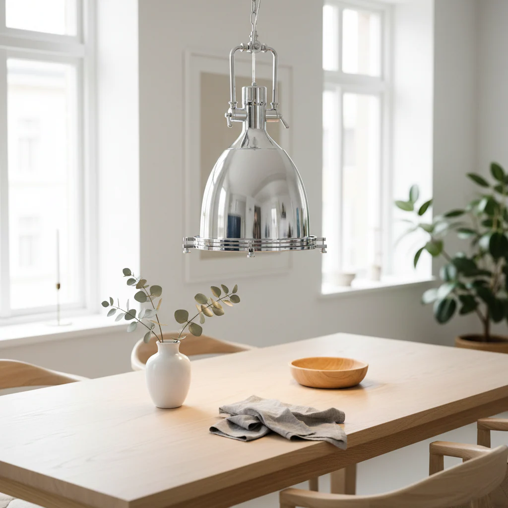 Lexington Large Chrome Plain Pendant Light - Image 3