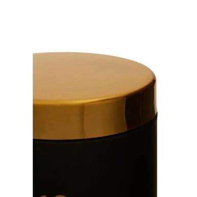 Liberty Black Enamel Biscuit Canister with Gold Lid - Image 8