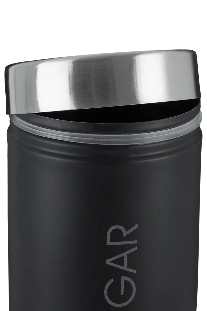 Liberty Black Enamel Sugar Canister With Silver Lid - Image 8