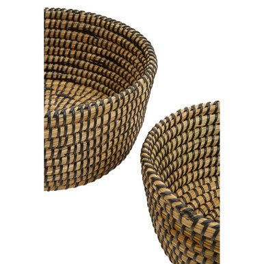 Lidi Set Of Three Straw Baskets With Black Detail - Image 6