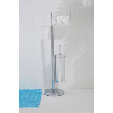 Linnea Chrome Toilet Brush And Roll Holder - Image 6