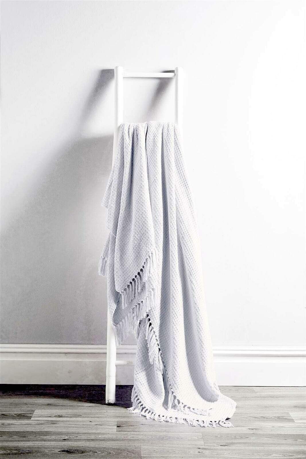 Lisbon Pure Indian Cotton Handwoven Honeycomb Throw Blanket Luxurious Soft Lightweight Easycare Cover for Sofa Bed or Living Room Available in 10 Colours and Sizes - Image 15
