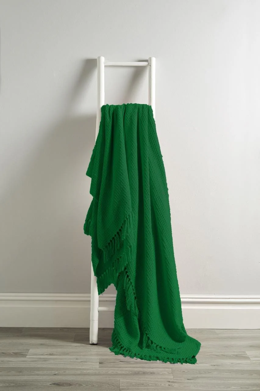 Lisbon Pure Indian Cotton Handwoven Honeycomb Throw Blanket Luxurious Soft Lightweight Easycare Cover for Sofa Bed or Living Room Available in 10 Colours and Sizes - Image 19