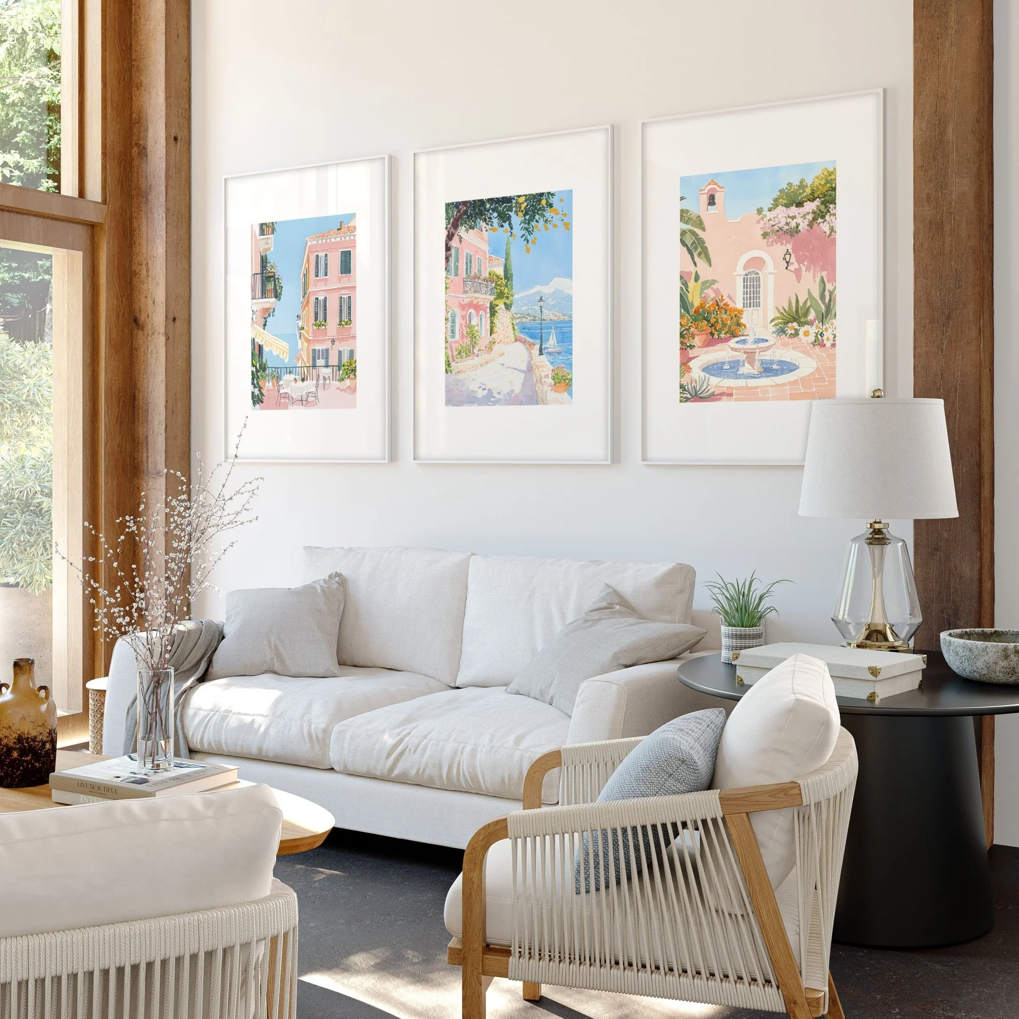 Living Room Artwork For Wall | Set of 3 Beach Decor Wall art Prints - Image 2