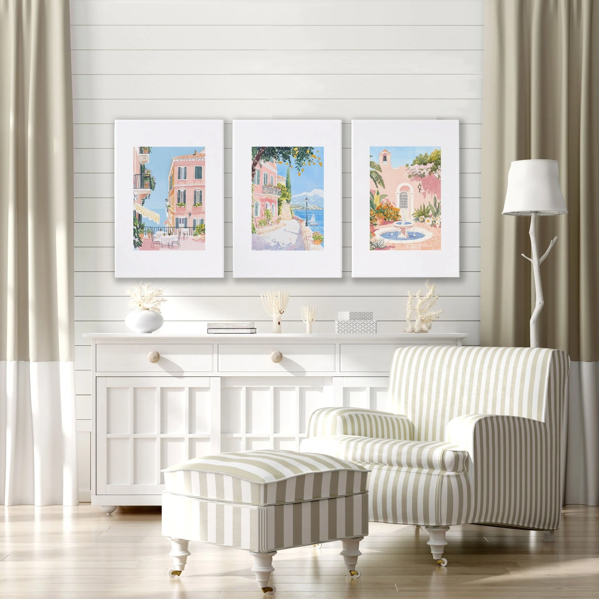 Living Room Artwork For Wall | Set of 3 Beach Decor Wall art Prints - Image 6
