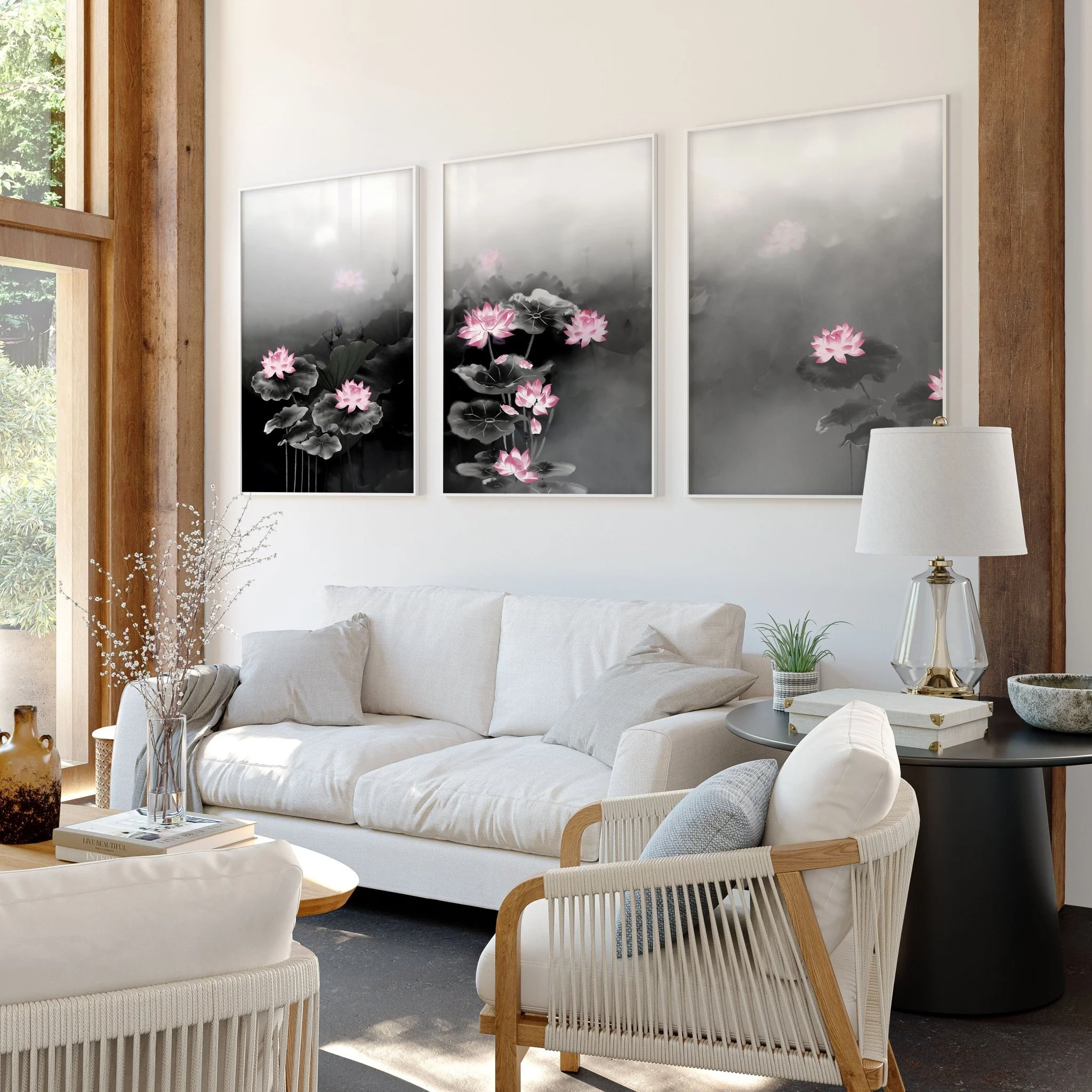 Living Room Canvas Art | Set of 3 Asian Inspired Wall art Prints - Image 5