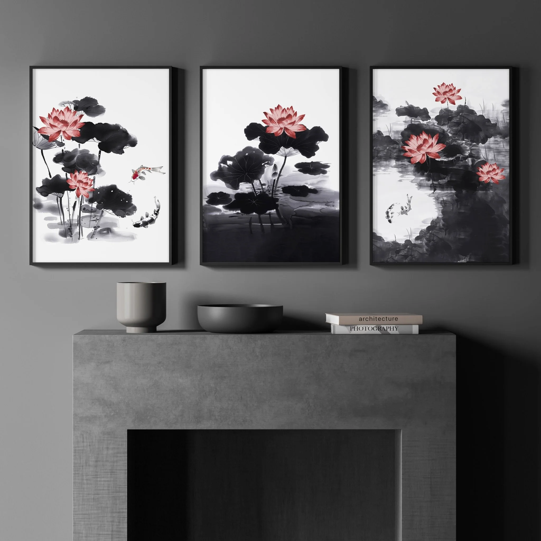 Living Room Canvas | Set of 3 Asian Inspired Wall art Prints - Image 4