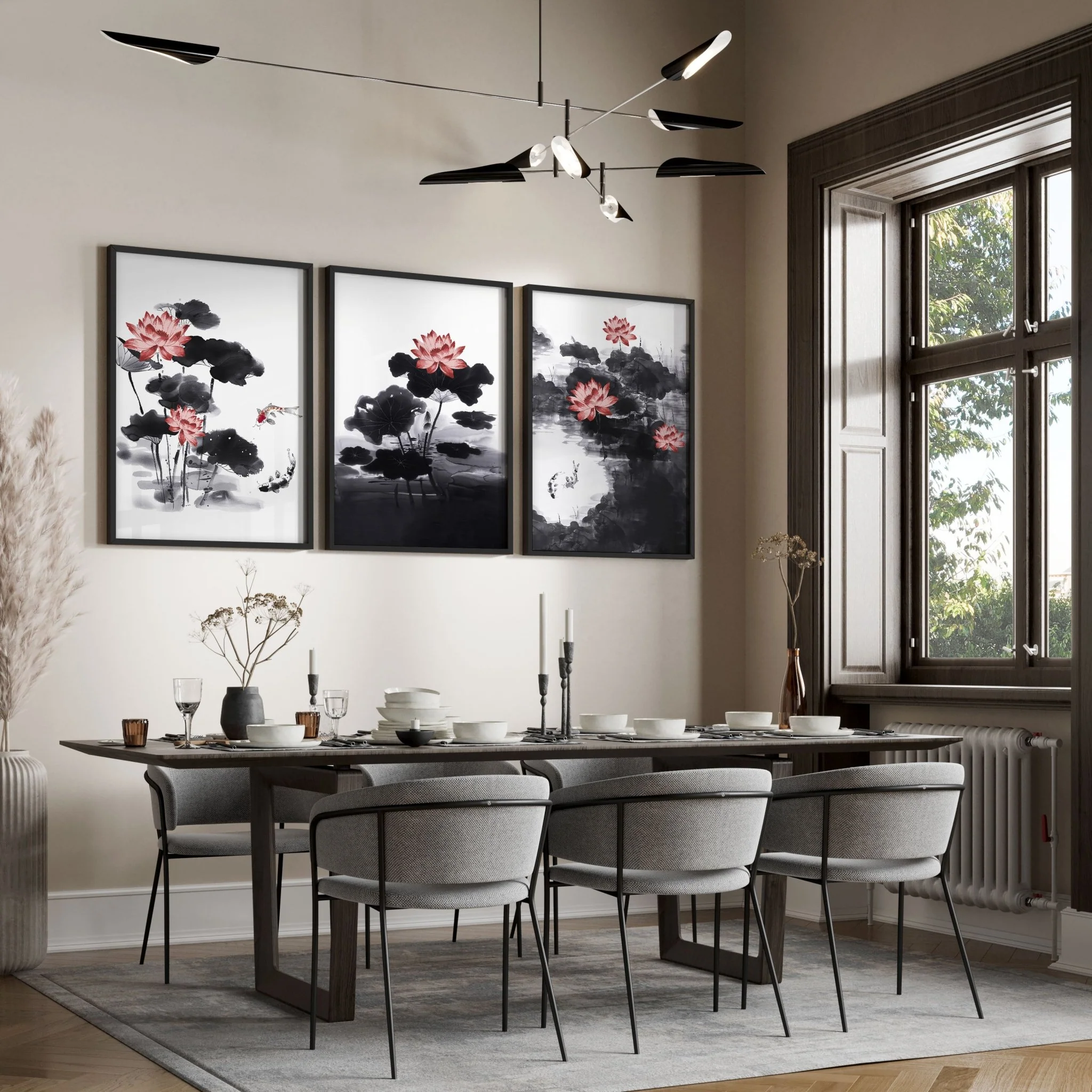Living Room Canvas | Set of 3 Asian Inspired Wall art Prints - Image 5