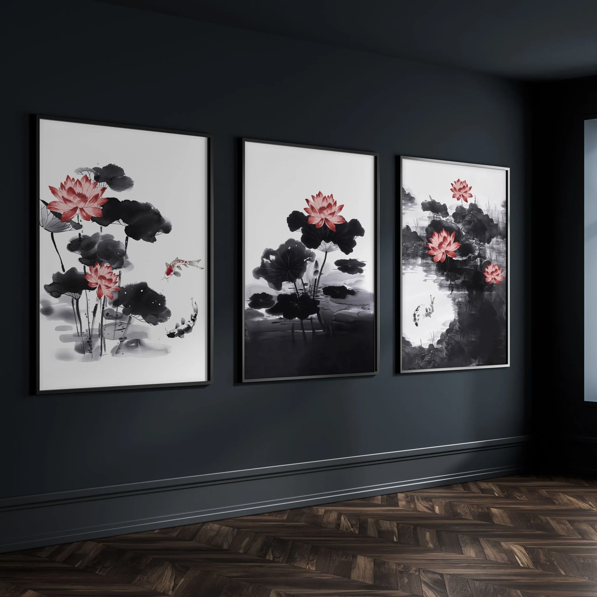 Living Room Canvas | Set of 3 Asian Inspired Wall art Prints - Image 7