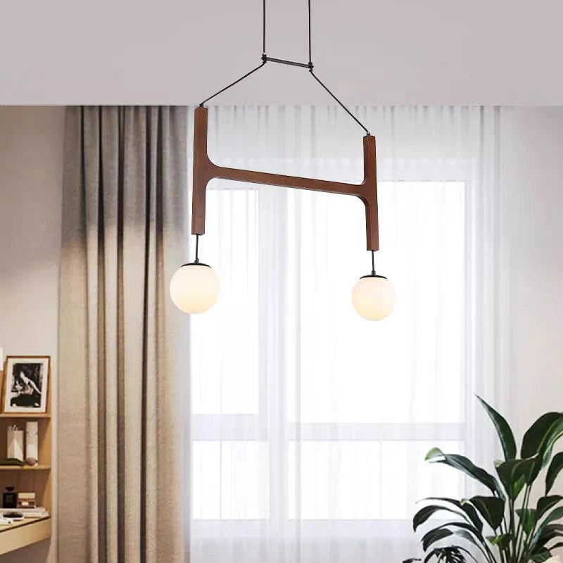 Living Room Chandelier Solid Wood Stairs Dining-room Lamp - Image 4