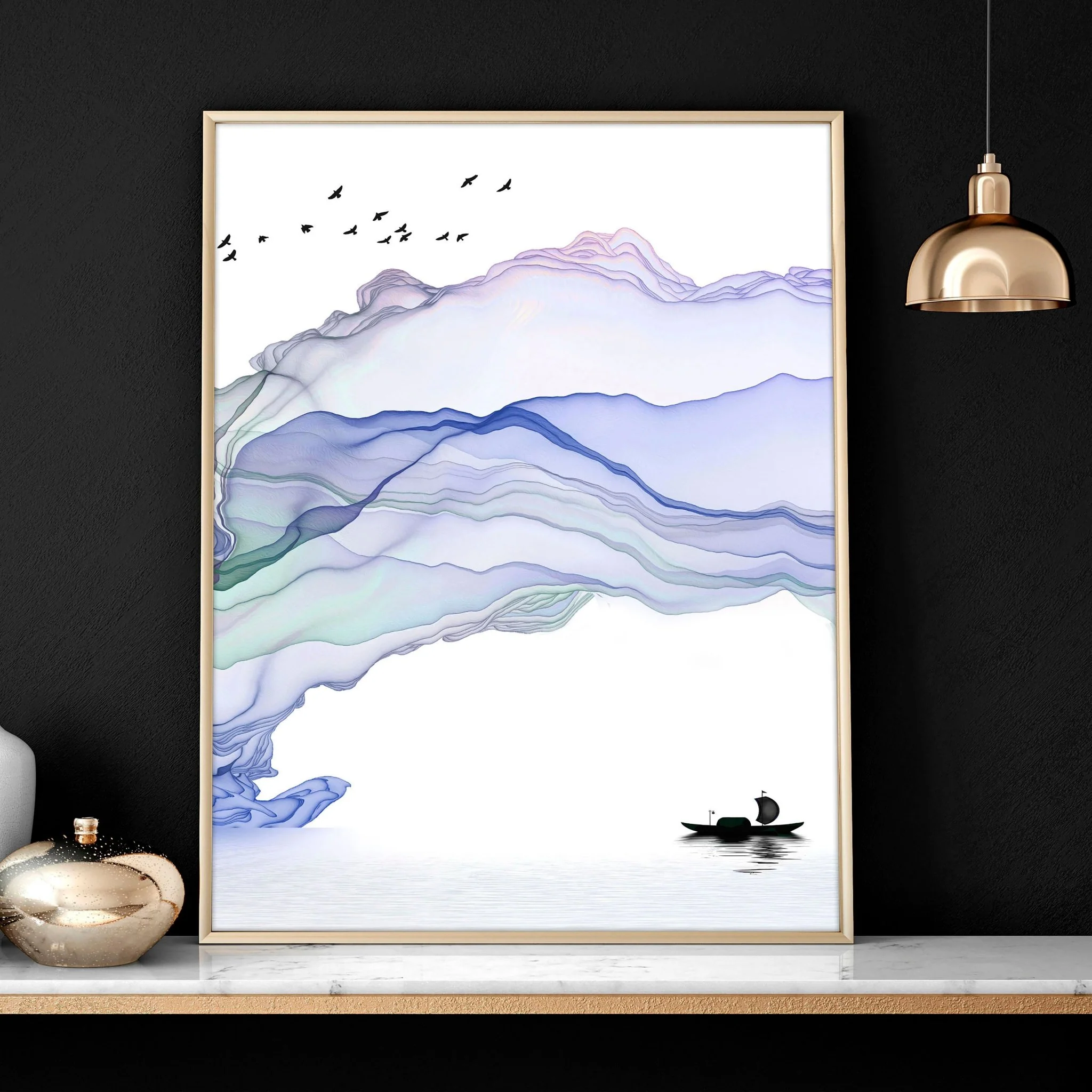 Living room framed prints | set of 3 Japandi wall art - Image 7