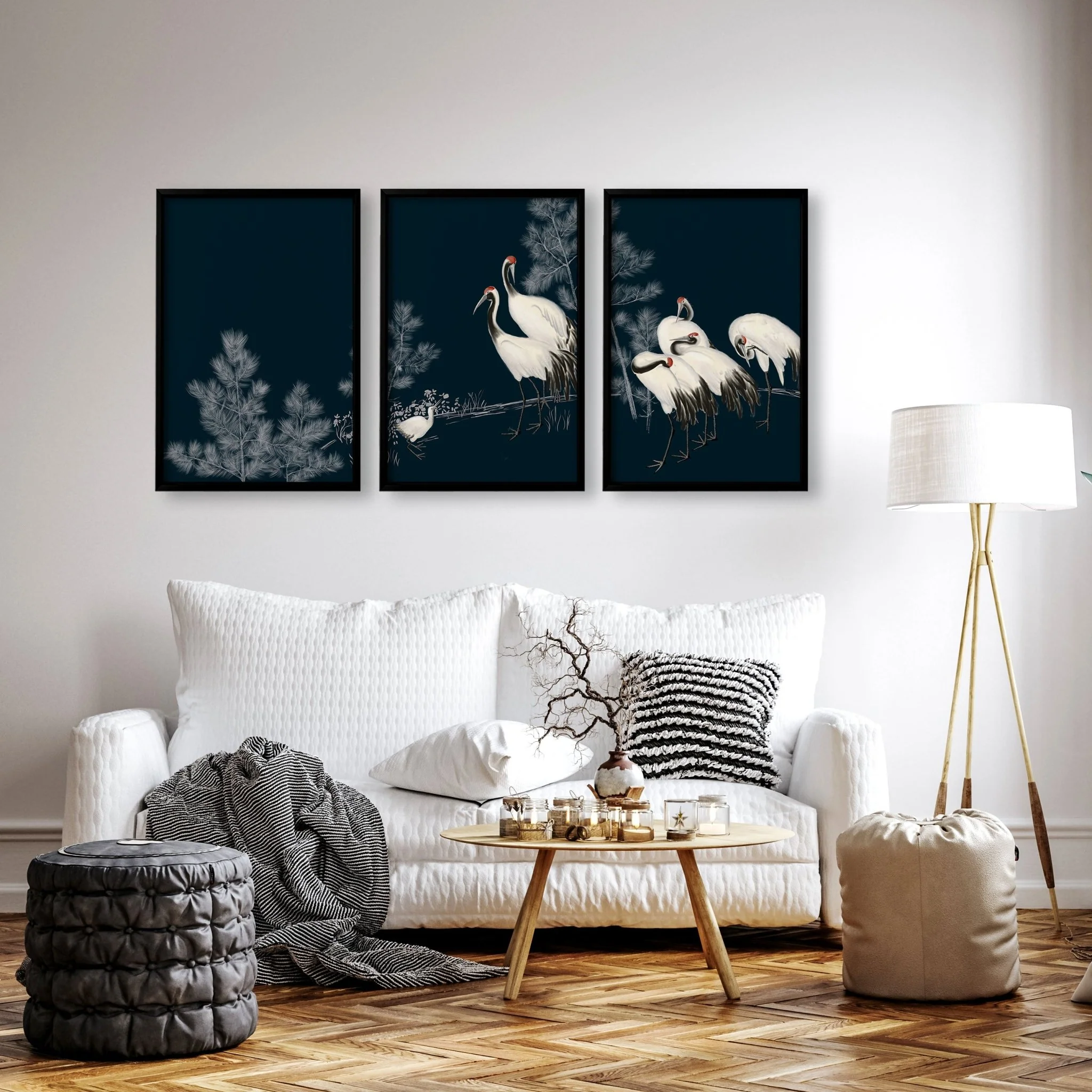Living Room Gallery Wall | Set of 3 Asian Inspired Wall art Prints - Image 5