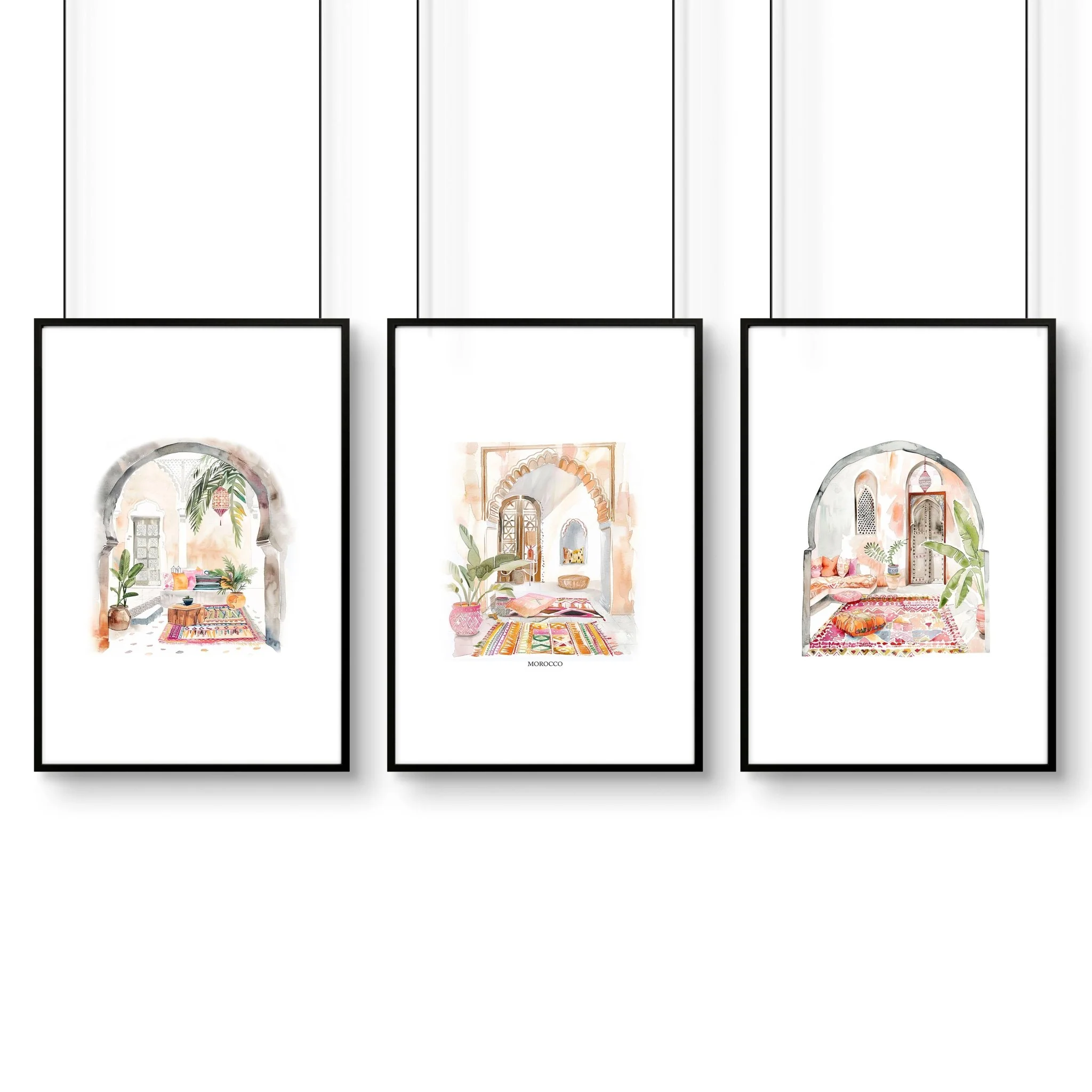 Living Room Paintings | Set of 3 Moroccan Inspired Wall art Prints - Image 10