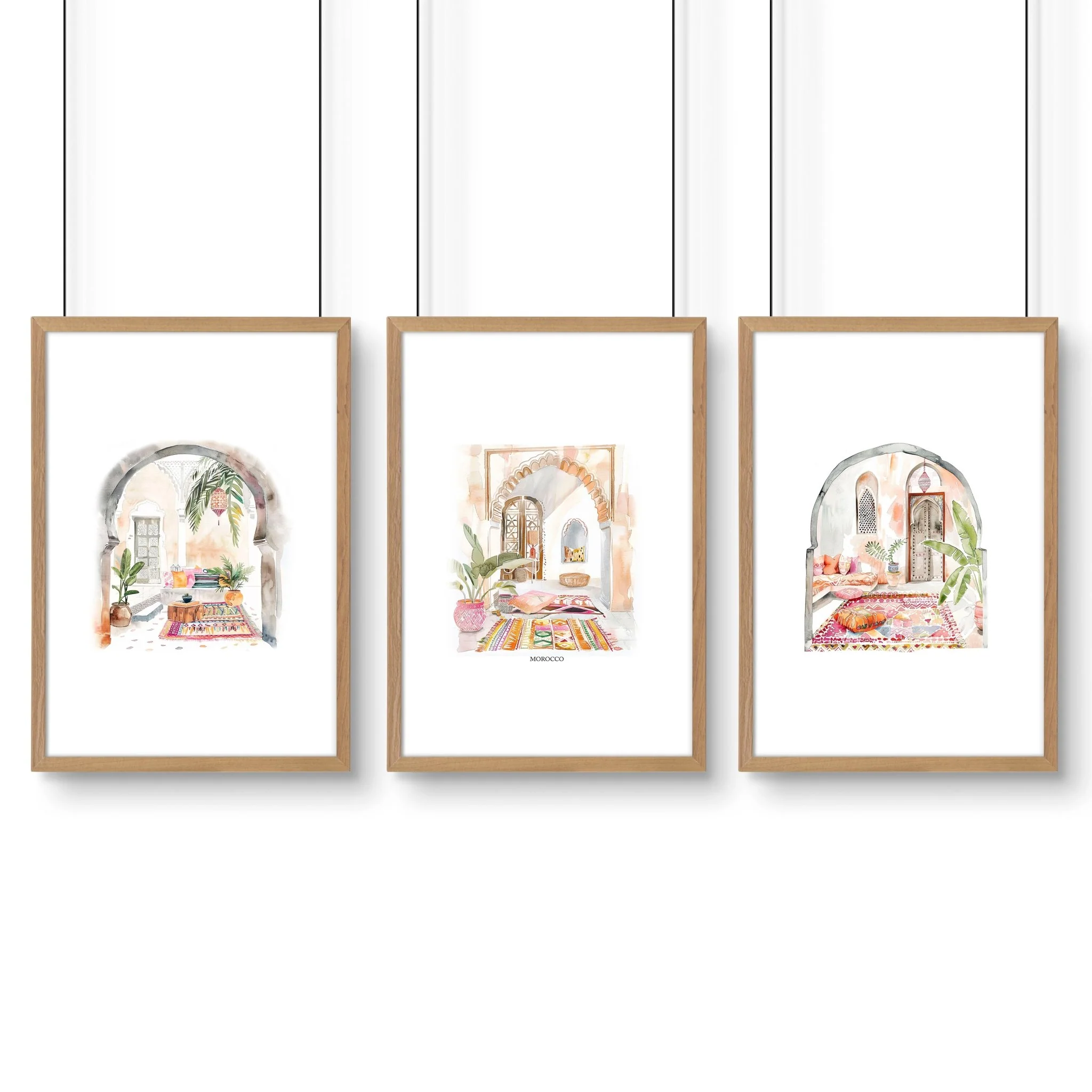 Living Room Paintings | Set of 3 Moroccan Inspired Wall art Prints - Image 11