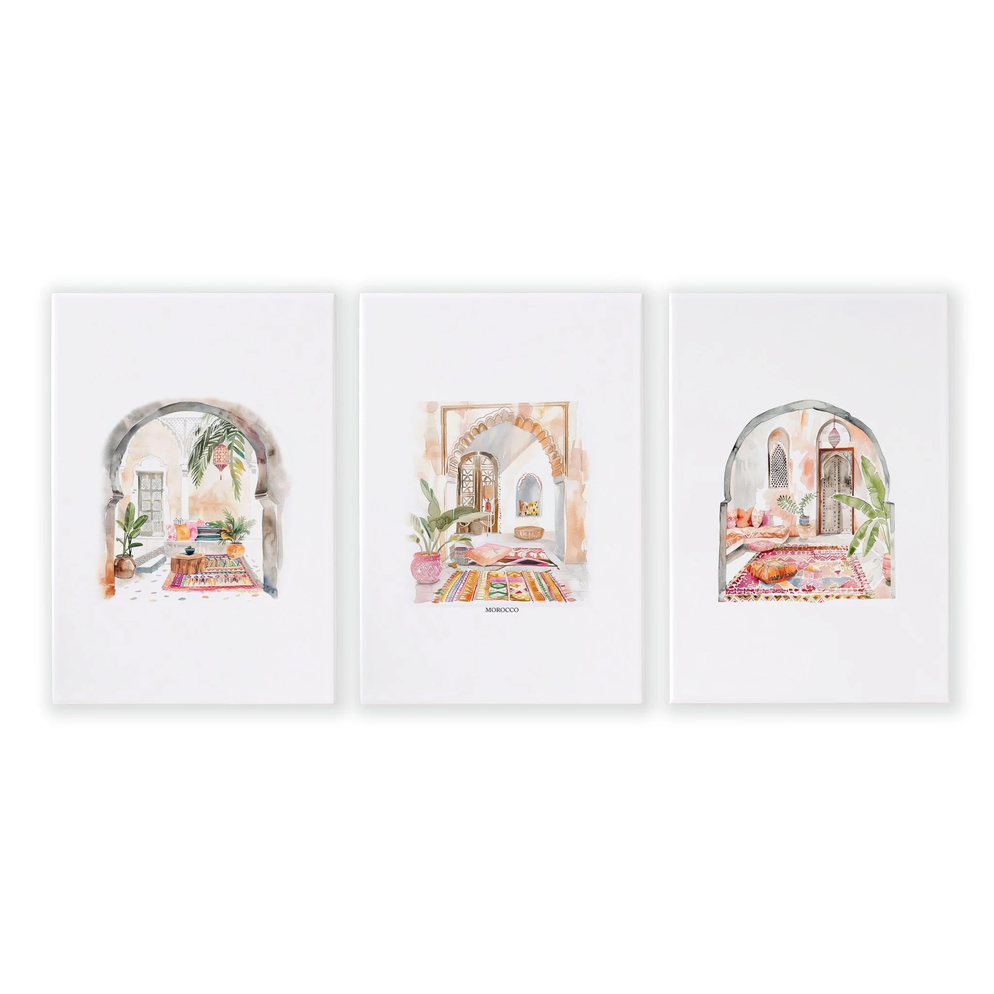 Living Room Paintings | Set of 3 Moroccan Inspired Wall art Prints - Image 13