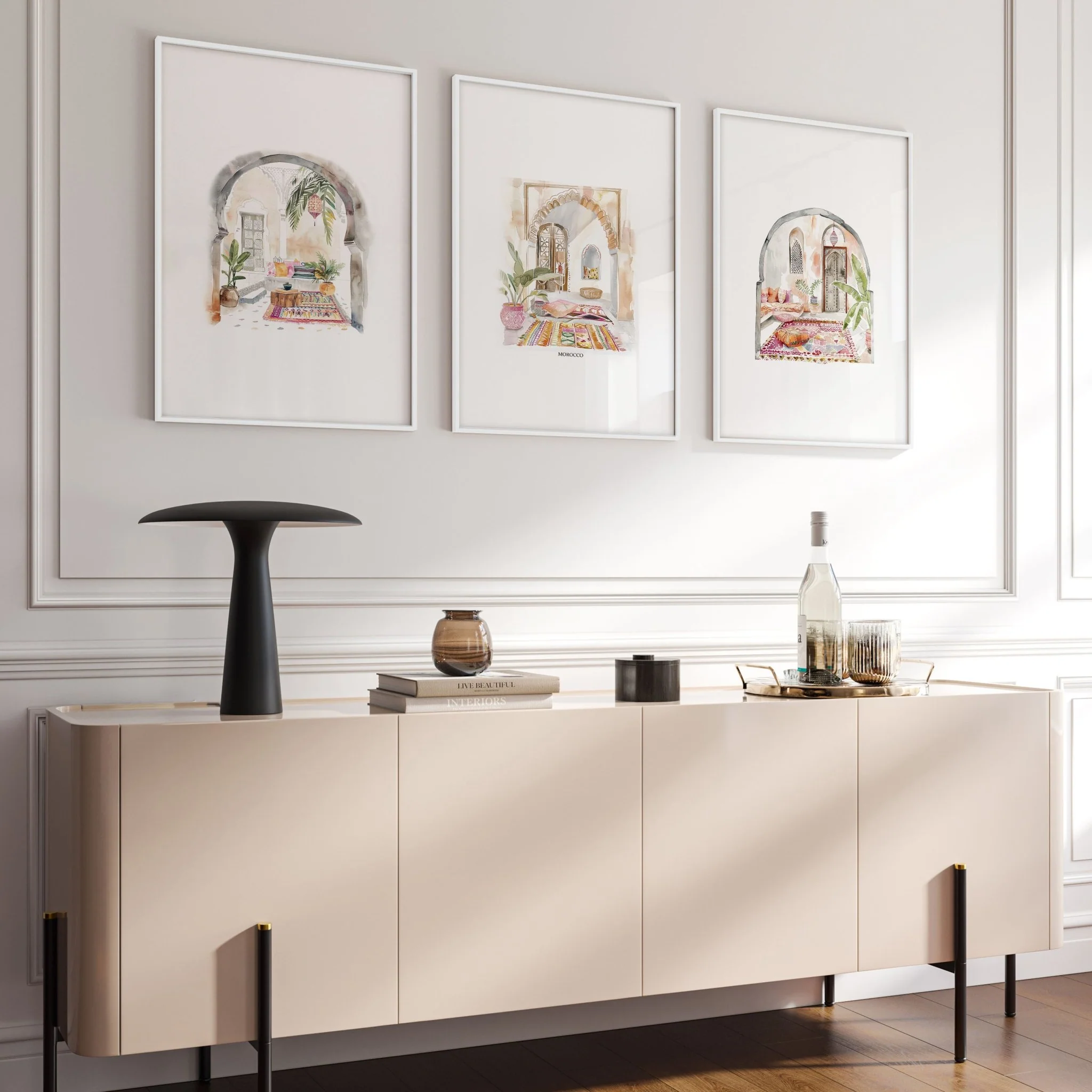Living Room Paintings | Set of 3 Moroccan Inspired Wall art Prints - Image 3