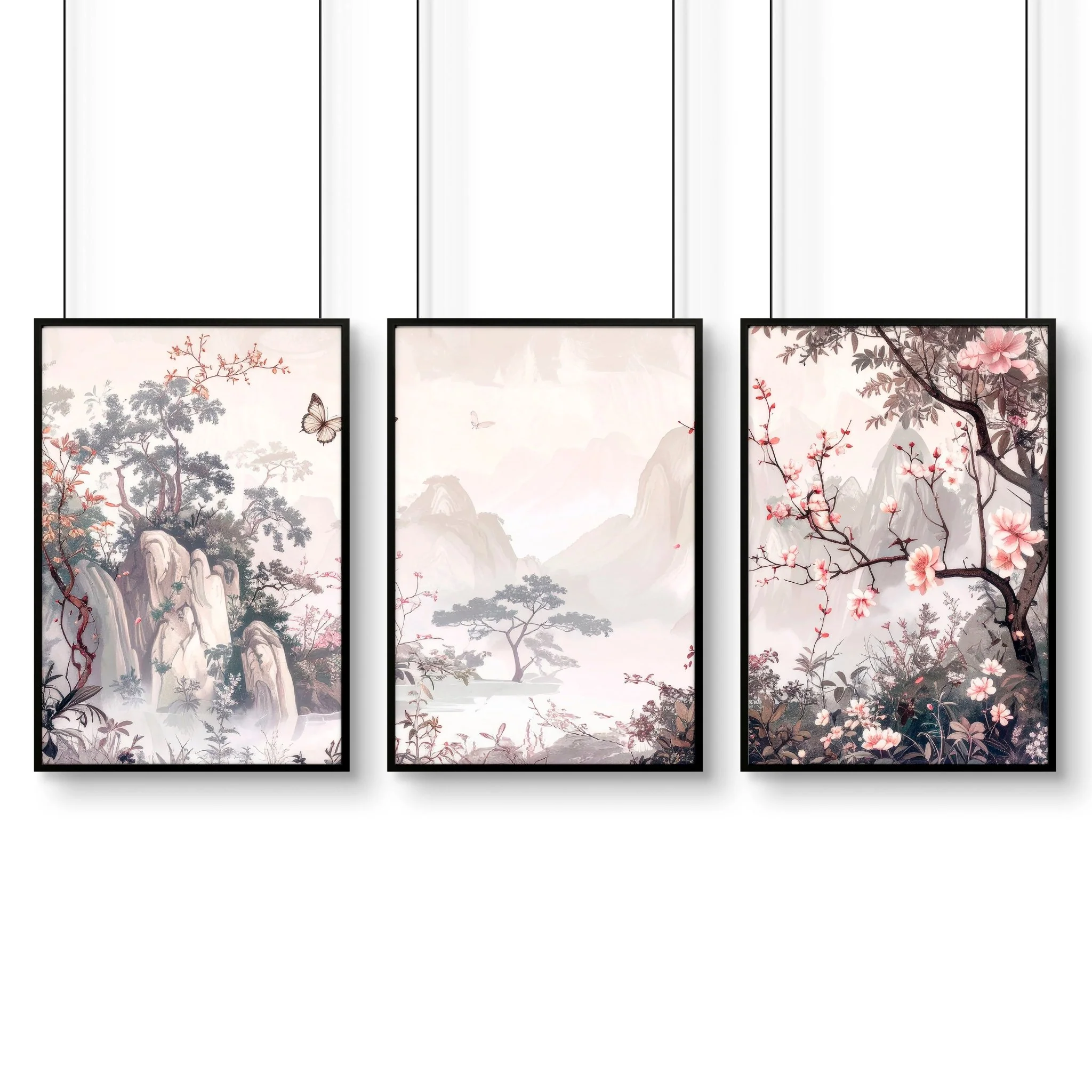 Living Room Picture Wall | Set of 3 Chinoiserie Wall art Prints - Image 15