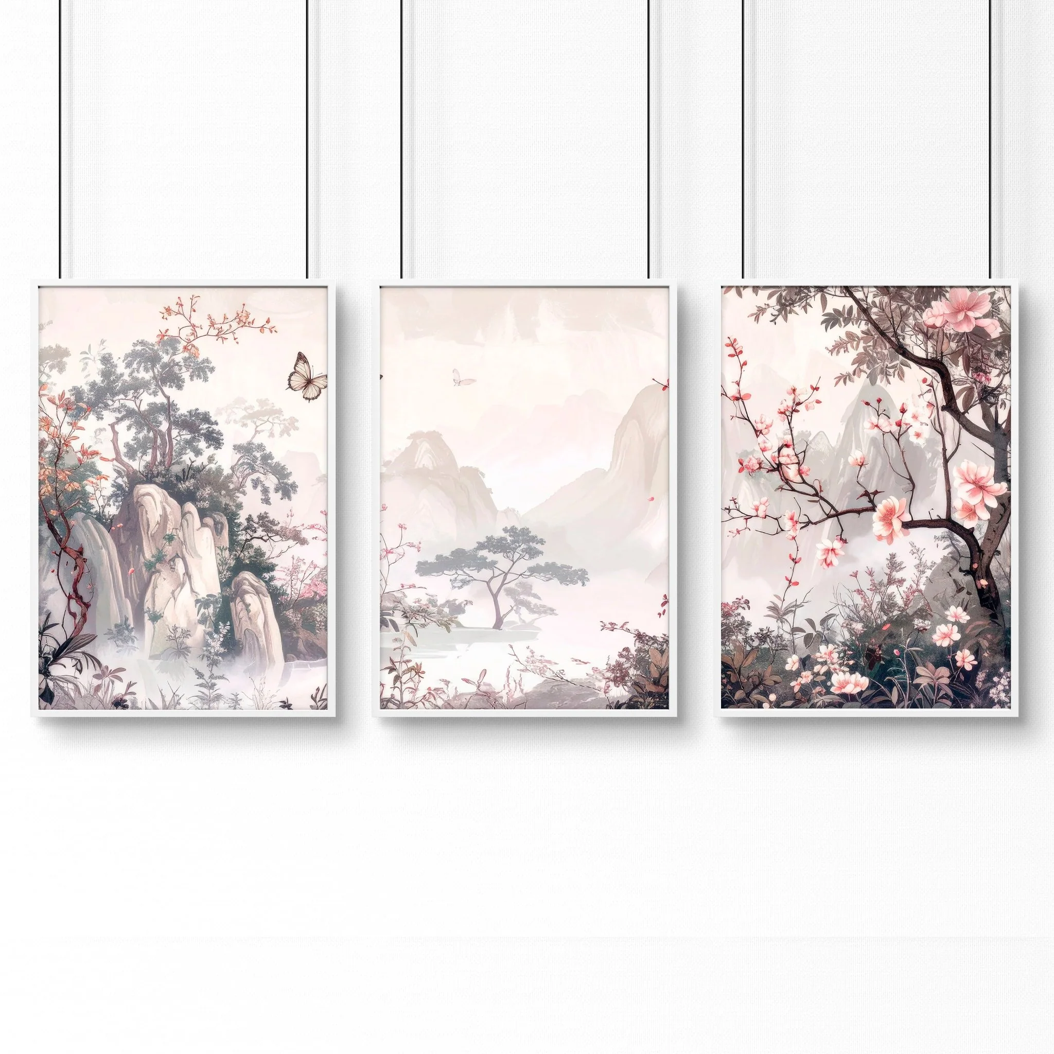 Living Room Picture Wall | Set of 3 Chinoiserie Wall art Prints - Image 17