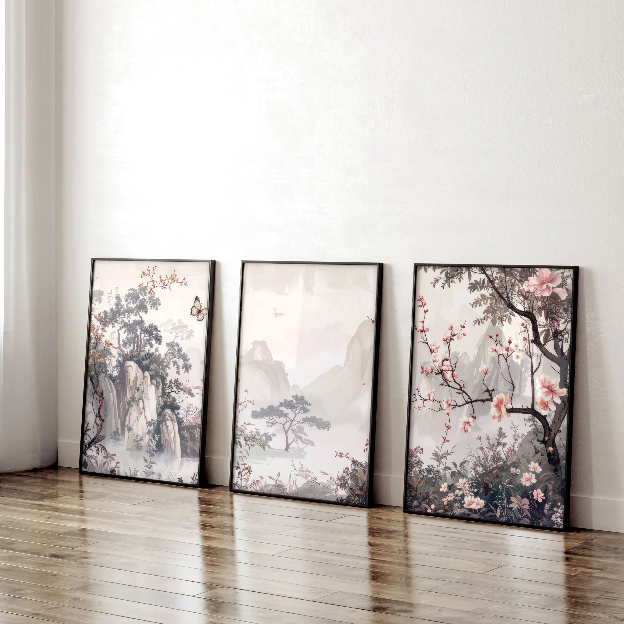 Living Room Picture Wall | Set of 3 Chinoiserie Wall art Prints - Image 5