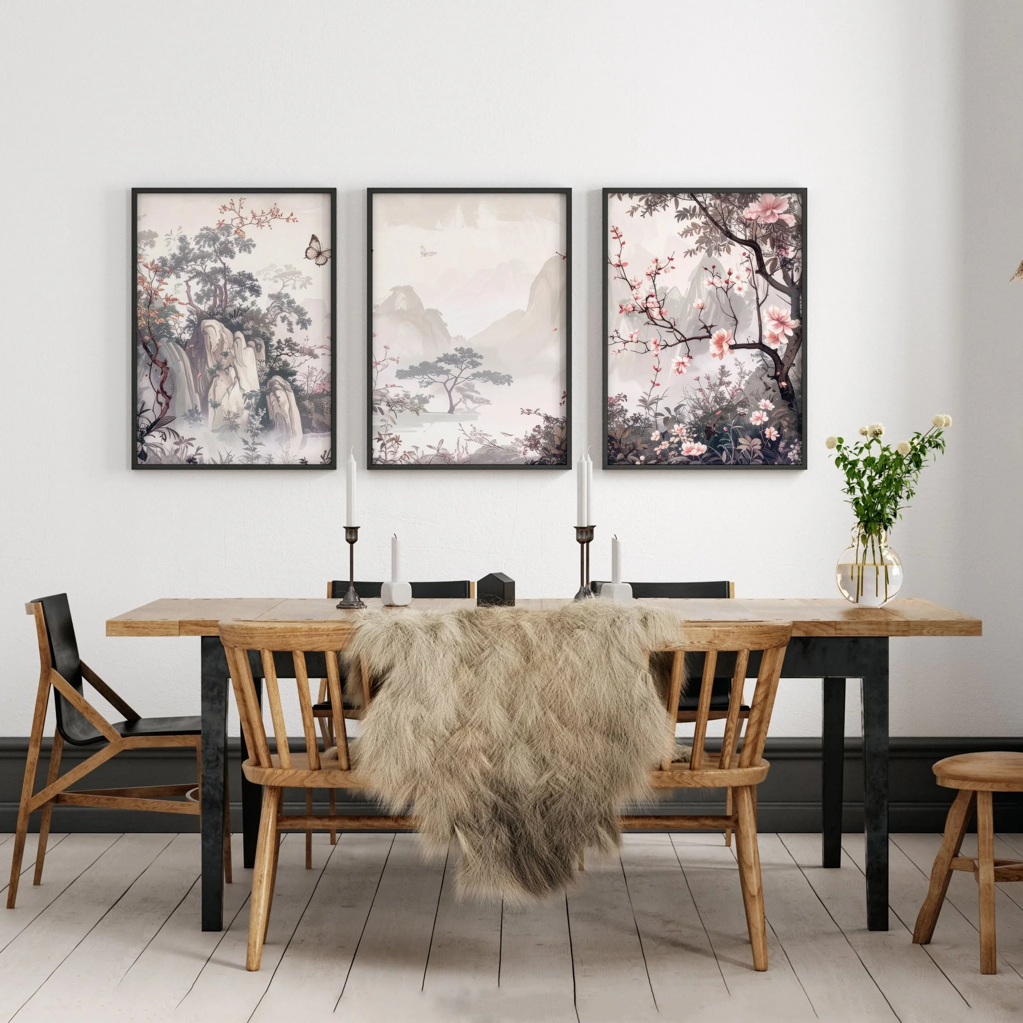 Living Room Picture Wall | Set of 3 Chinoiserie Wall art Prints - Image 6