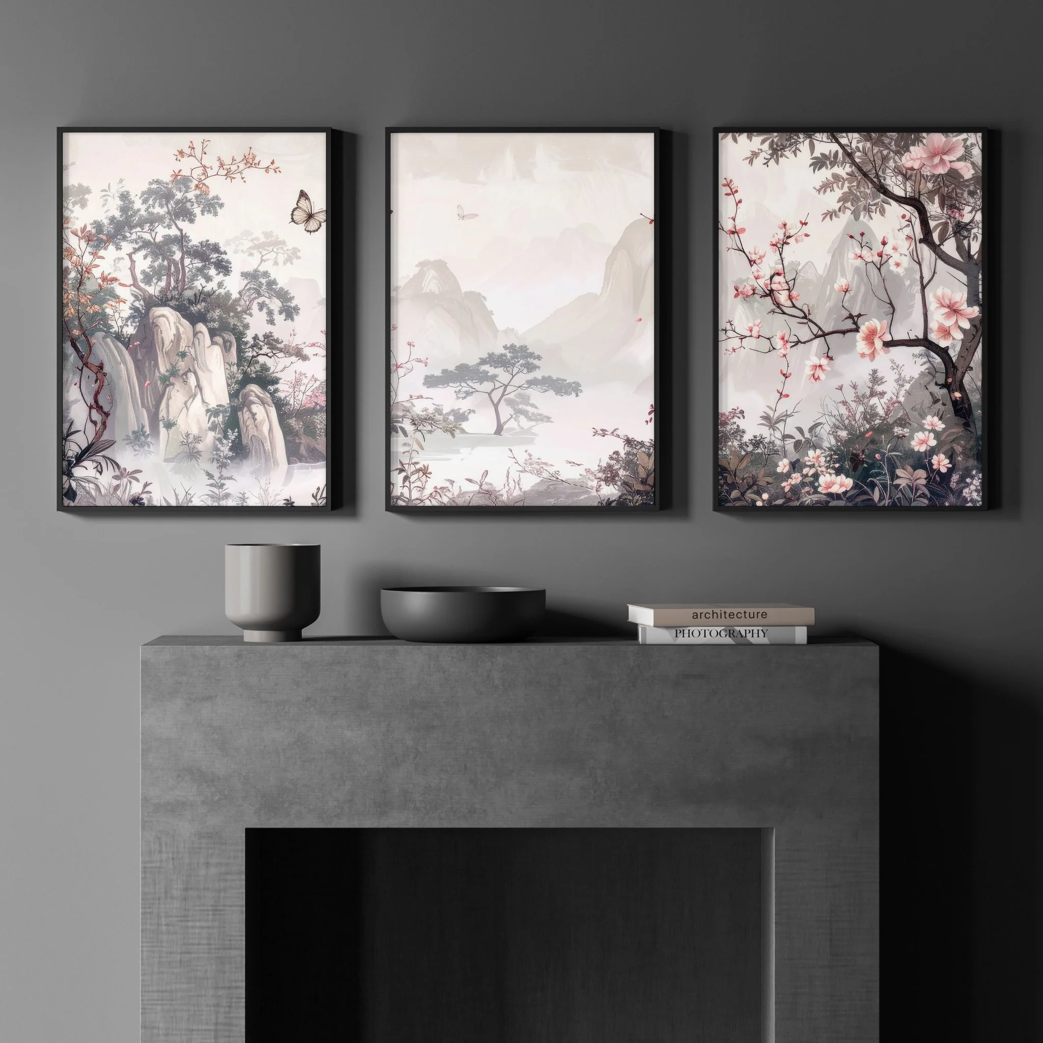 Living Room Picture Wall | Set of 3 Chinoiserie Wall art Prints - Image 9
