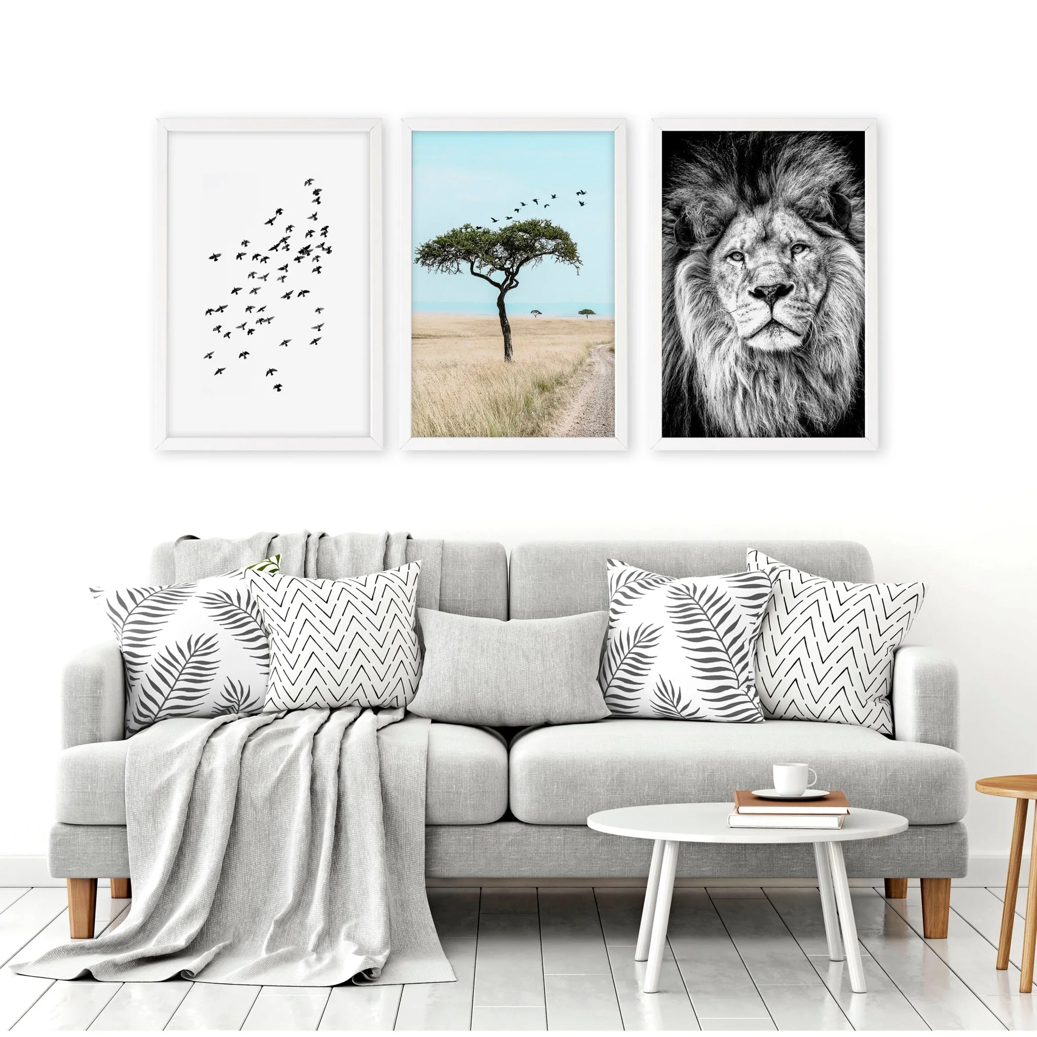 Living Room Wall Art Canvas | Set of 3 African Wildlife Wall art Prints - Image 3