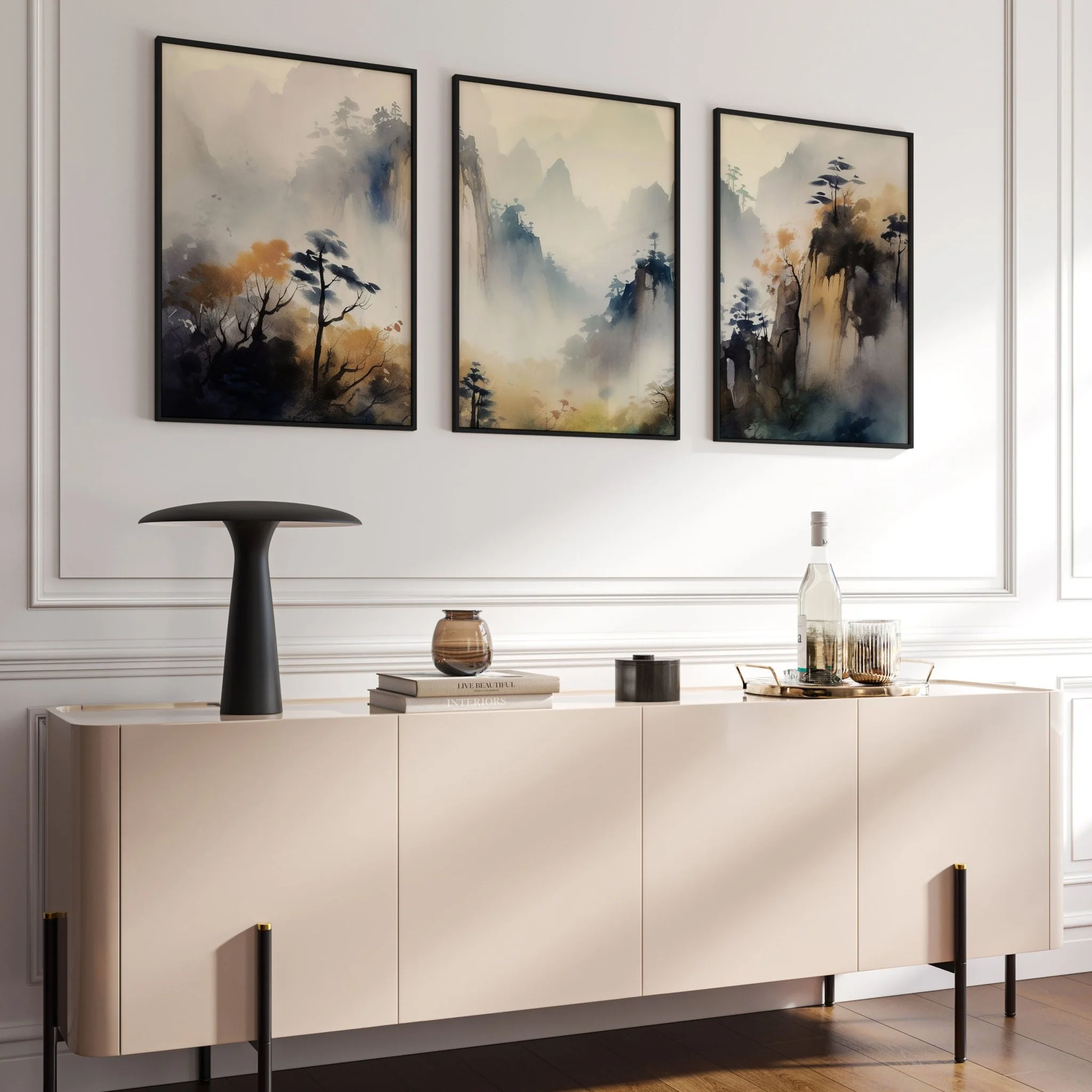 Living Room Wall Decor Modern | Set of 3 Asian Inspired Wall art Prints - Image 10