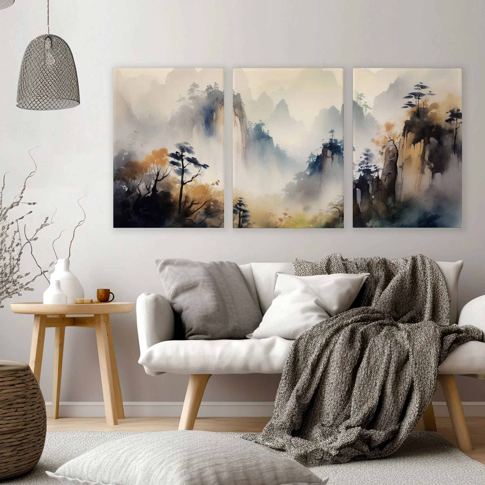 Living Room Wall Decor Modern | Set of 3 Asian Inspired Wall art Prints - Image 5
