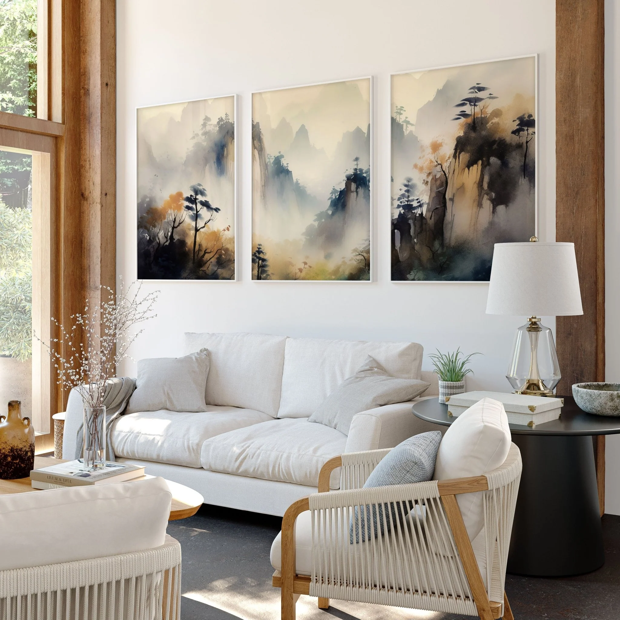 Living Room Wall Decor Modern | Set of 3 Asian Inspired Wall art Prints - Image 6