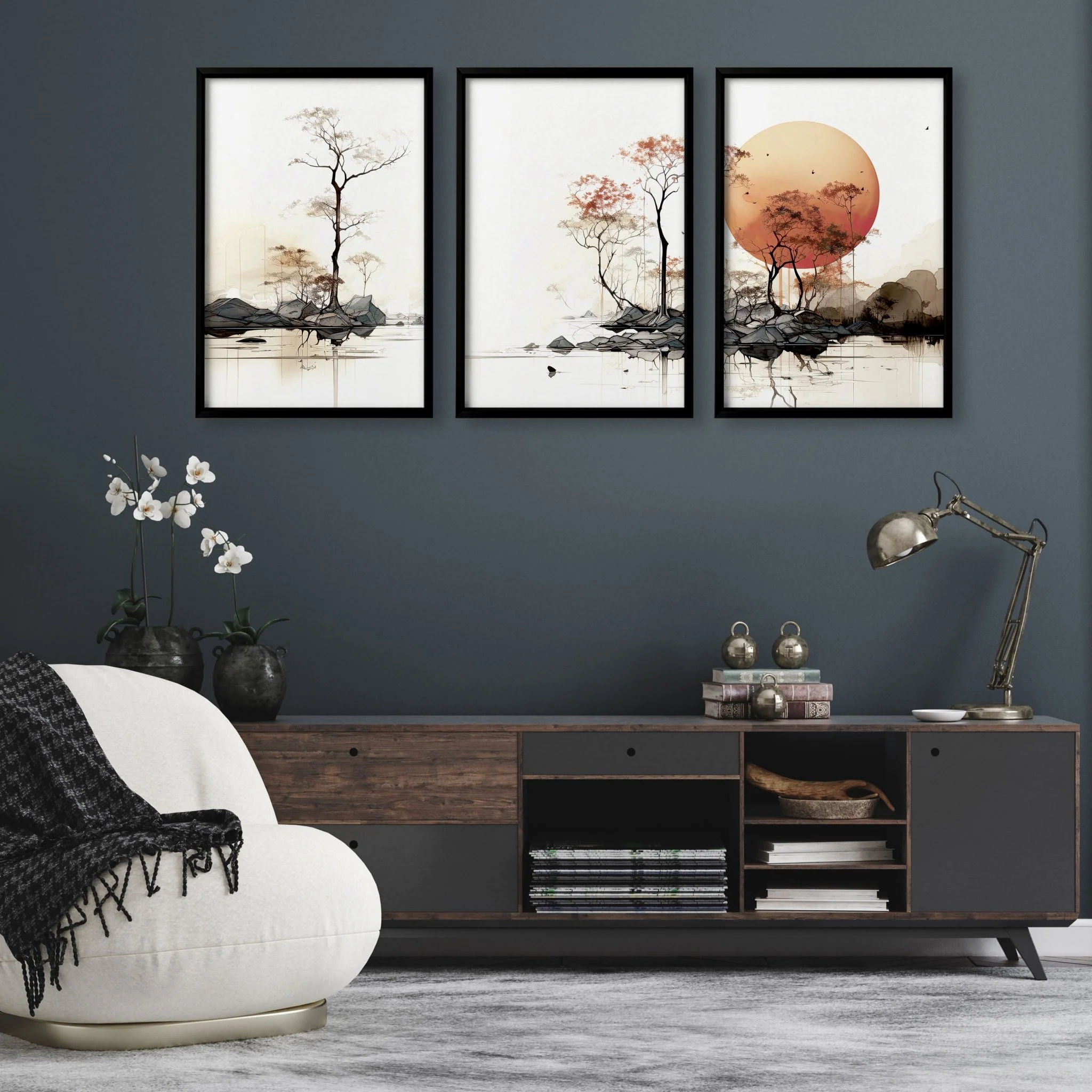 Living Room Wall Decor | Set of 3 Asian Inspired Wall art Prints - Image 5