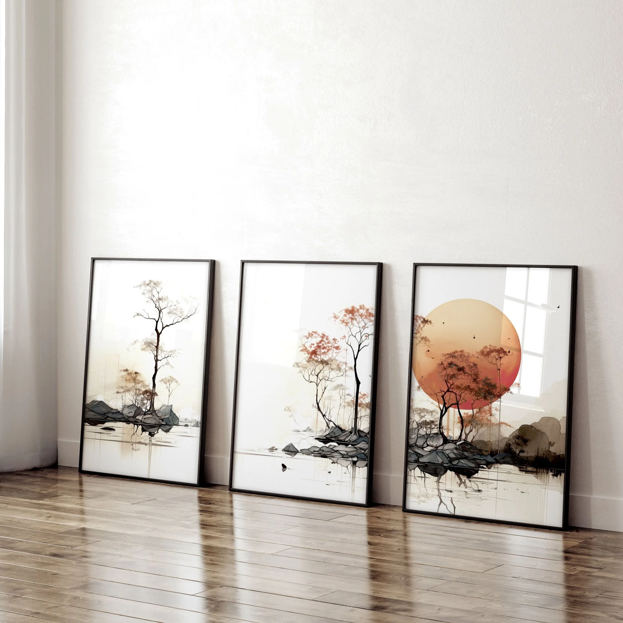 Living Room Wall Decor | Set of 3 Asian Inspired Wall art Prints - Image 7