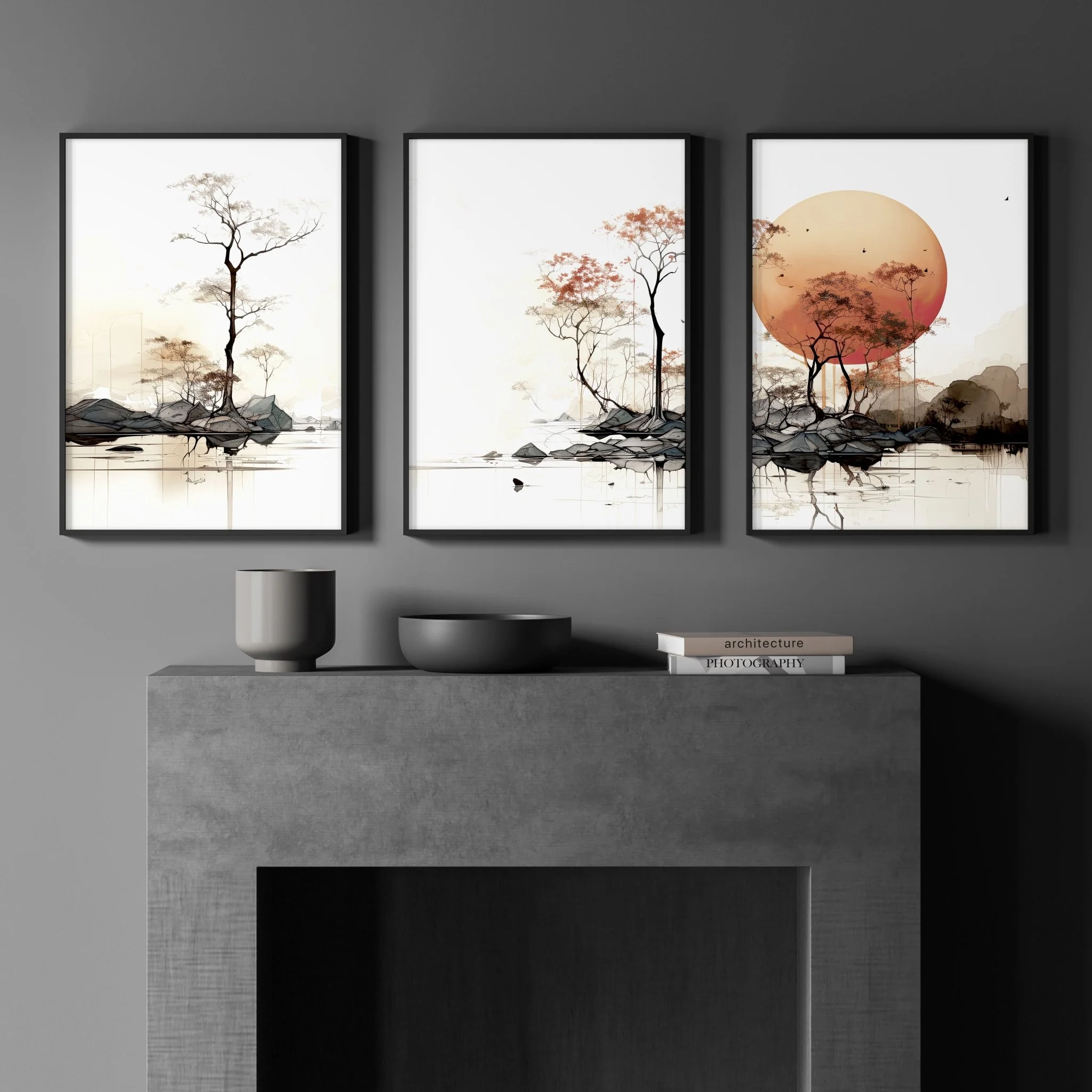 Living Room Wall Decor | Set of 3 Asian Inspired Wall art Prints - Image 8
