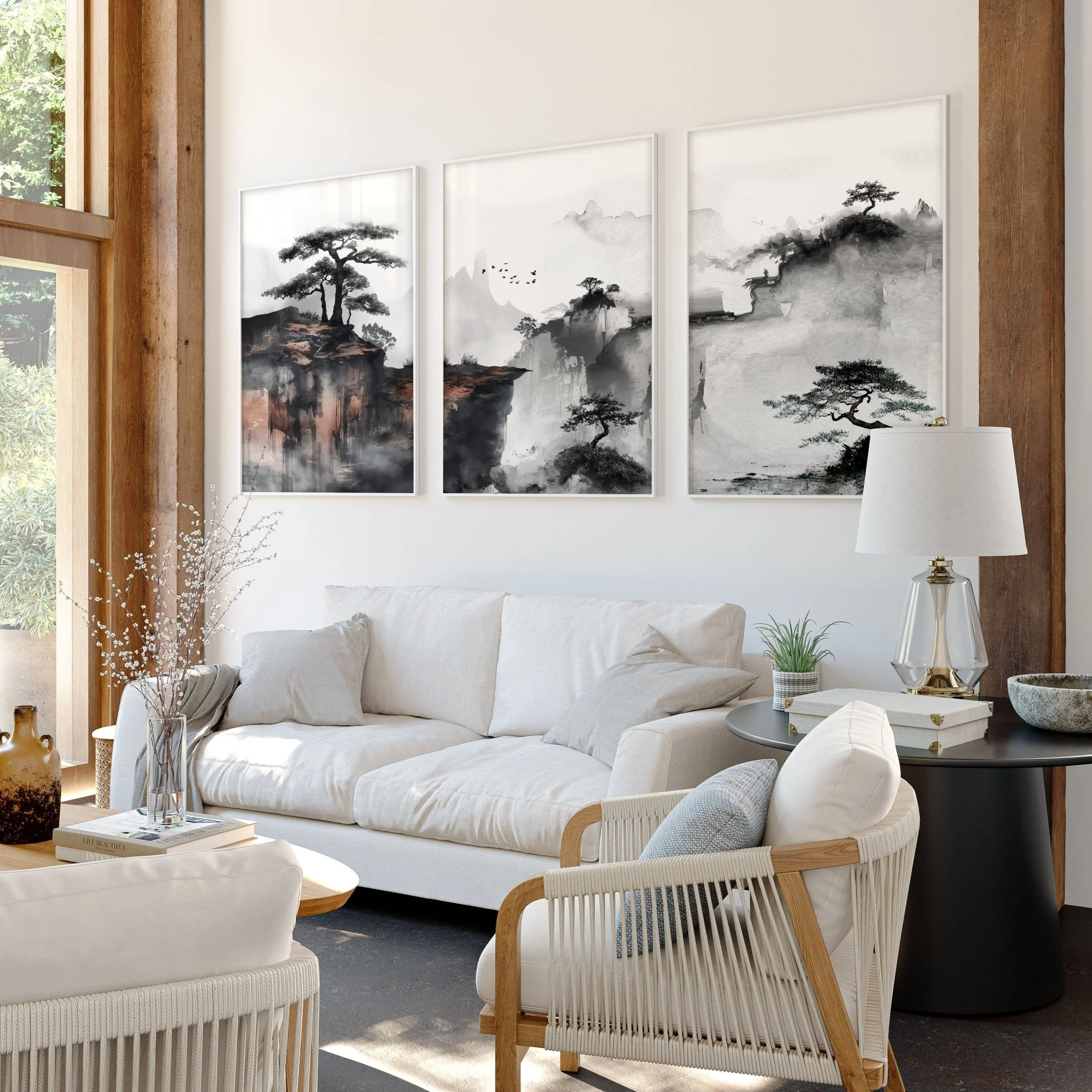 Living Room Wall Decoration | Set of 3 Asian Inspired Wall art Prints - Image 11