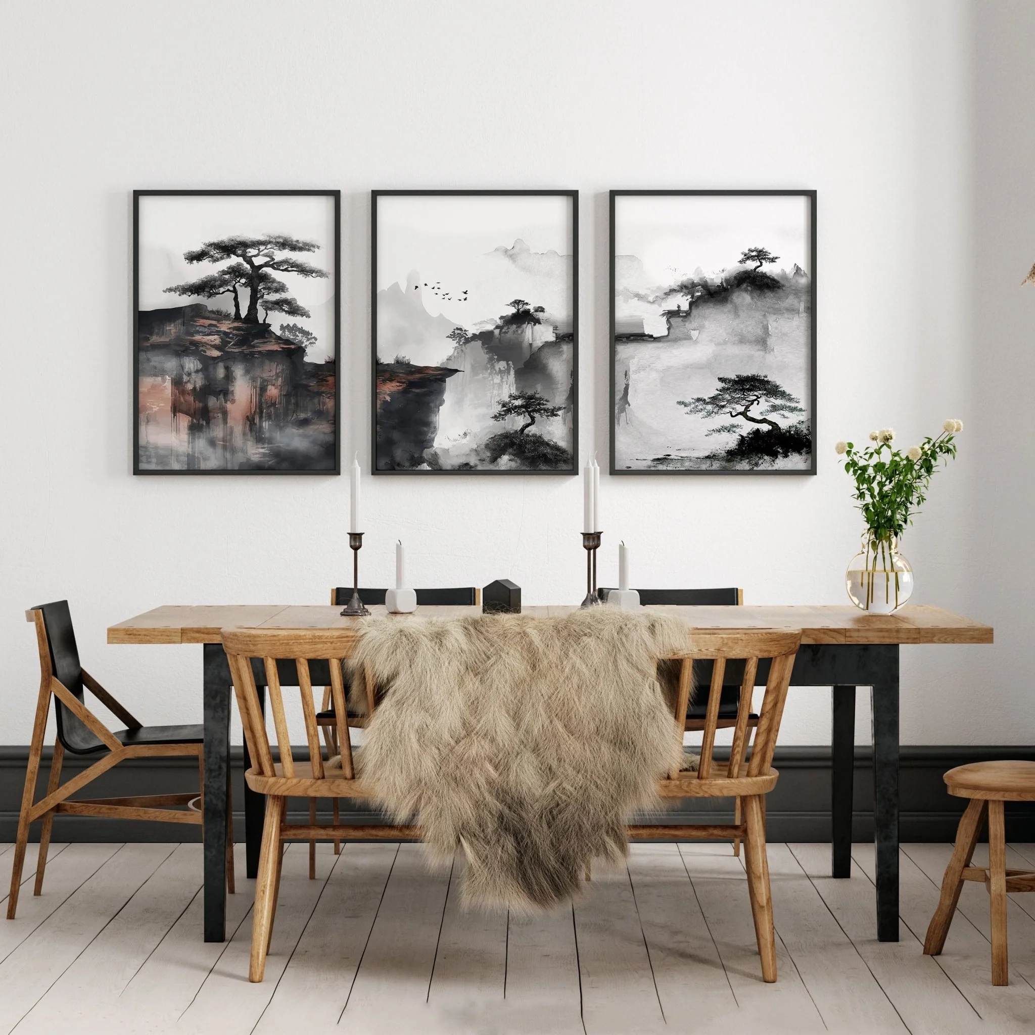 Living Room Wall Decoration | Set of 3 Asian Inspired Wall art Prints - Image 12