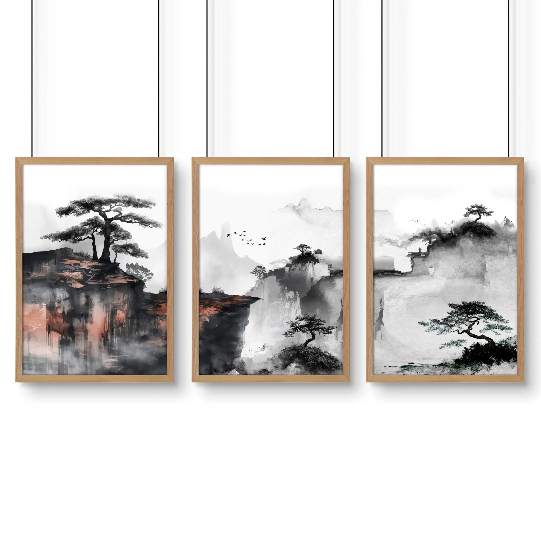 Living Room Wall Decoration | Set of 3 Asian Inspired Wall art Prints - Image 19