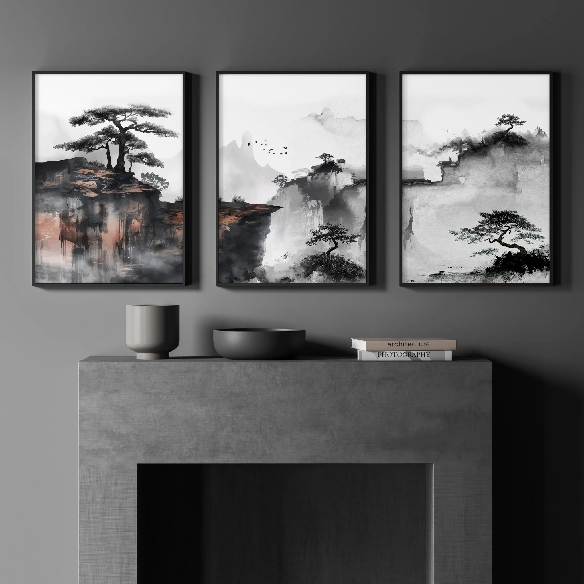 Living Room Wall Decoration | Set of 3 Asian Inspired Wall art Prints - Image 2