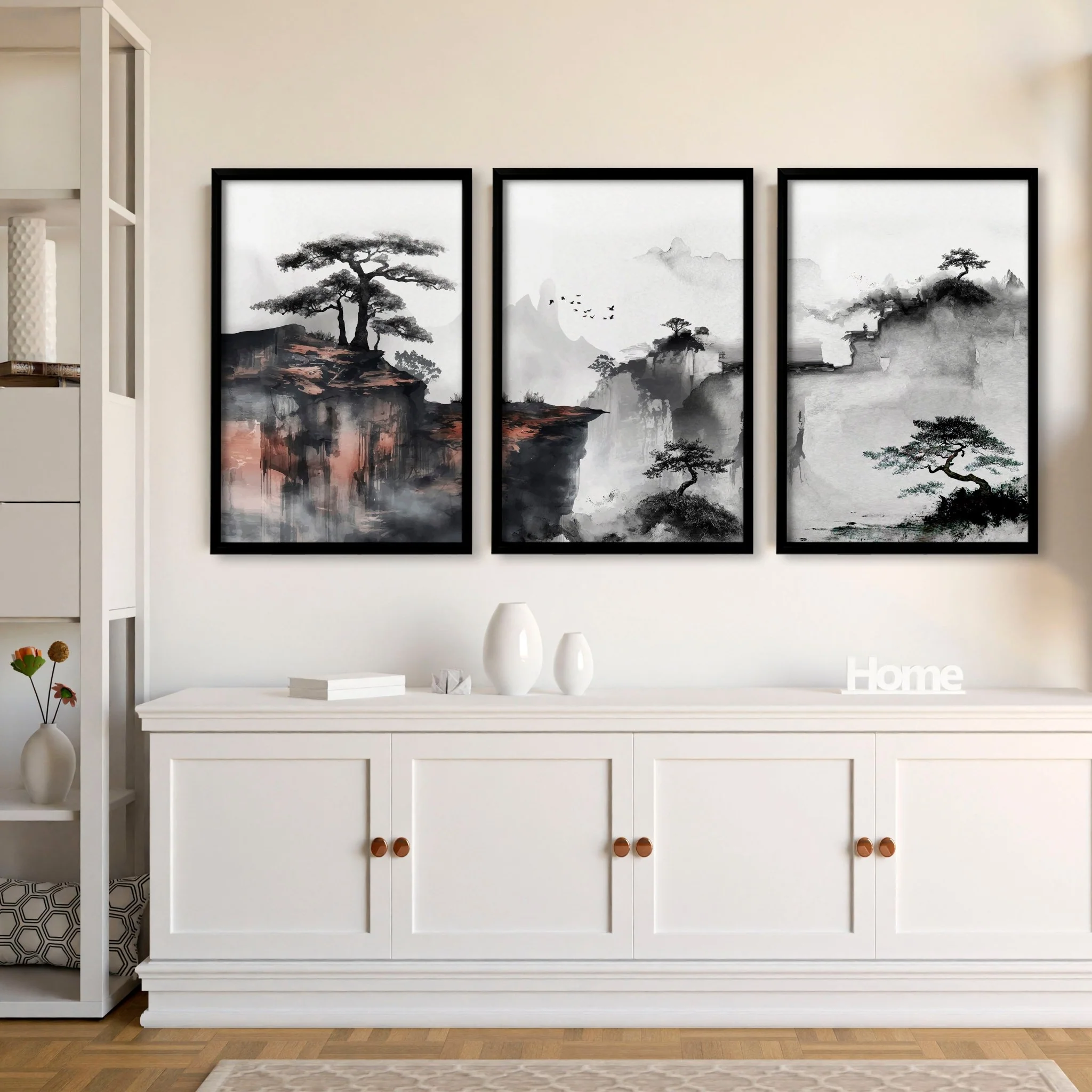 Living Room Wall Decoration | Set of 3 Asian Inspired Wall art Prints - Image 5