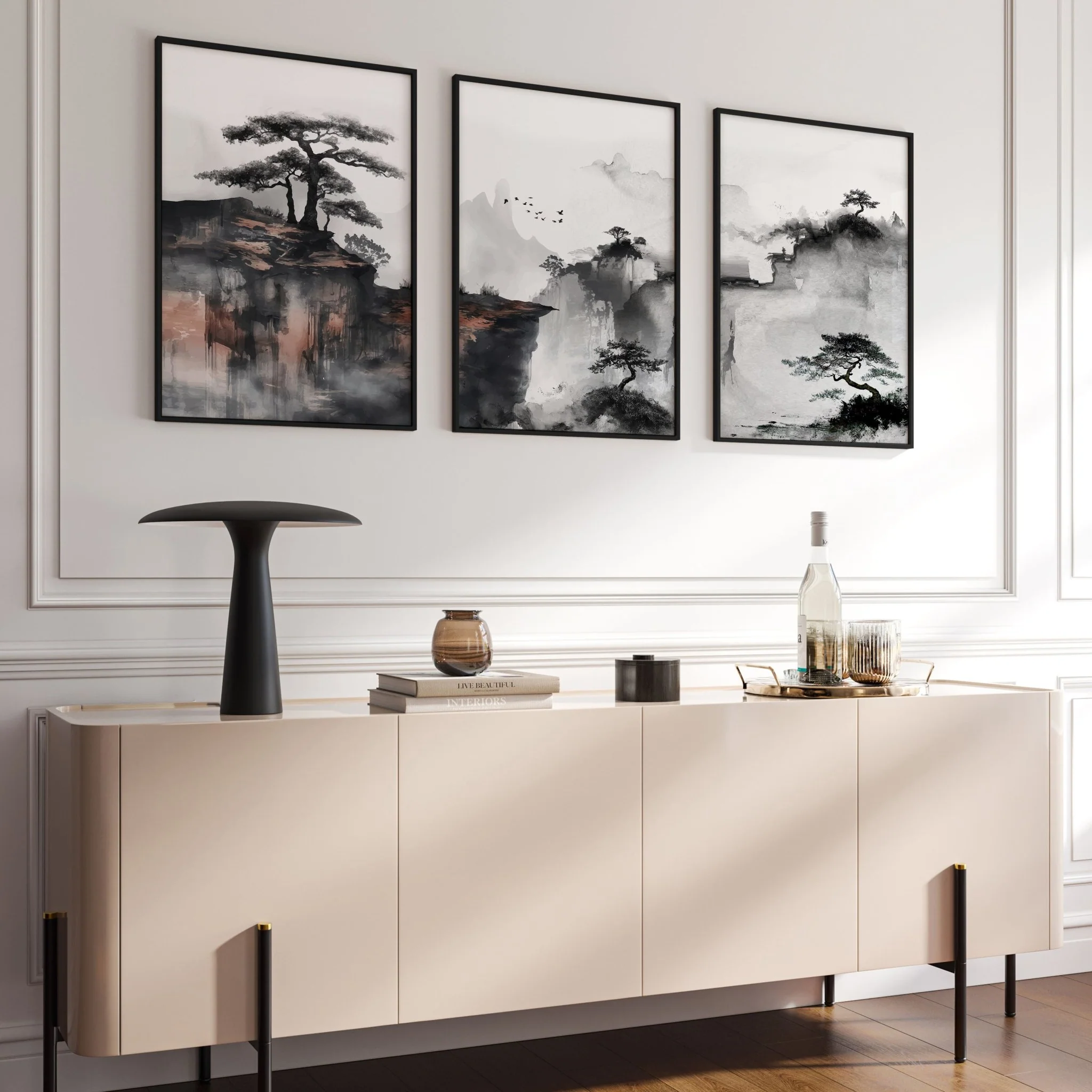 Living Room Wall Decoration | Set of 3 Asian Inspired Wall art Prints - Image 6