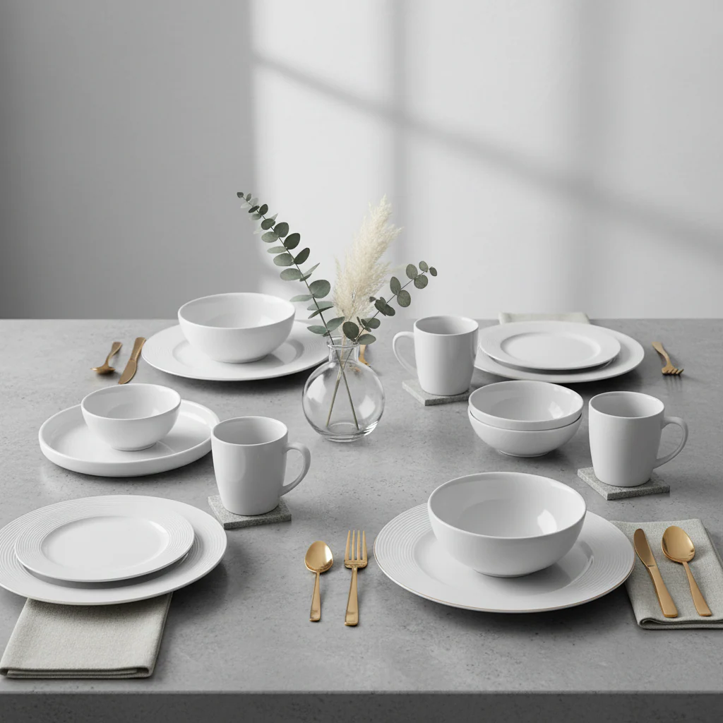 Livorno 16 Pc Ribbed Dinner Set - Image 3