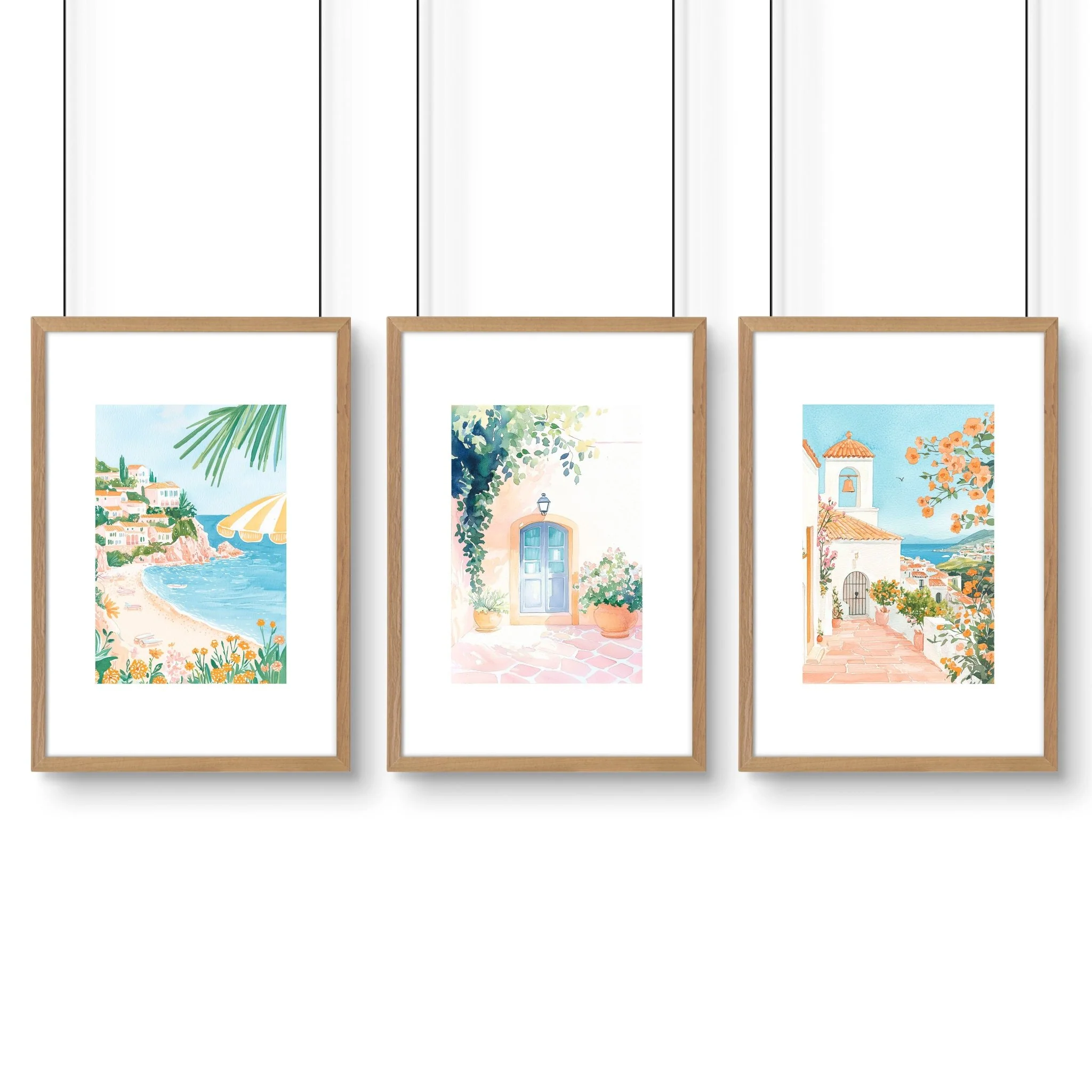Long Rectangular Wall Decor | Set of 3 Beach Decor Wall art Prints - Image 13