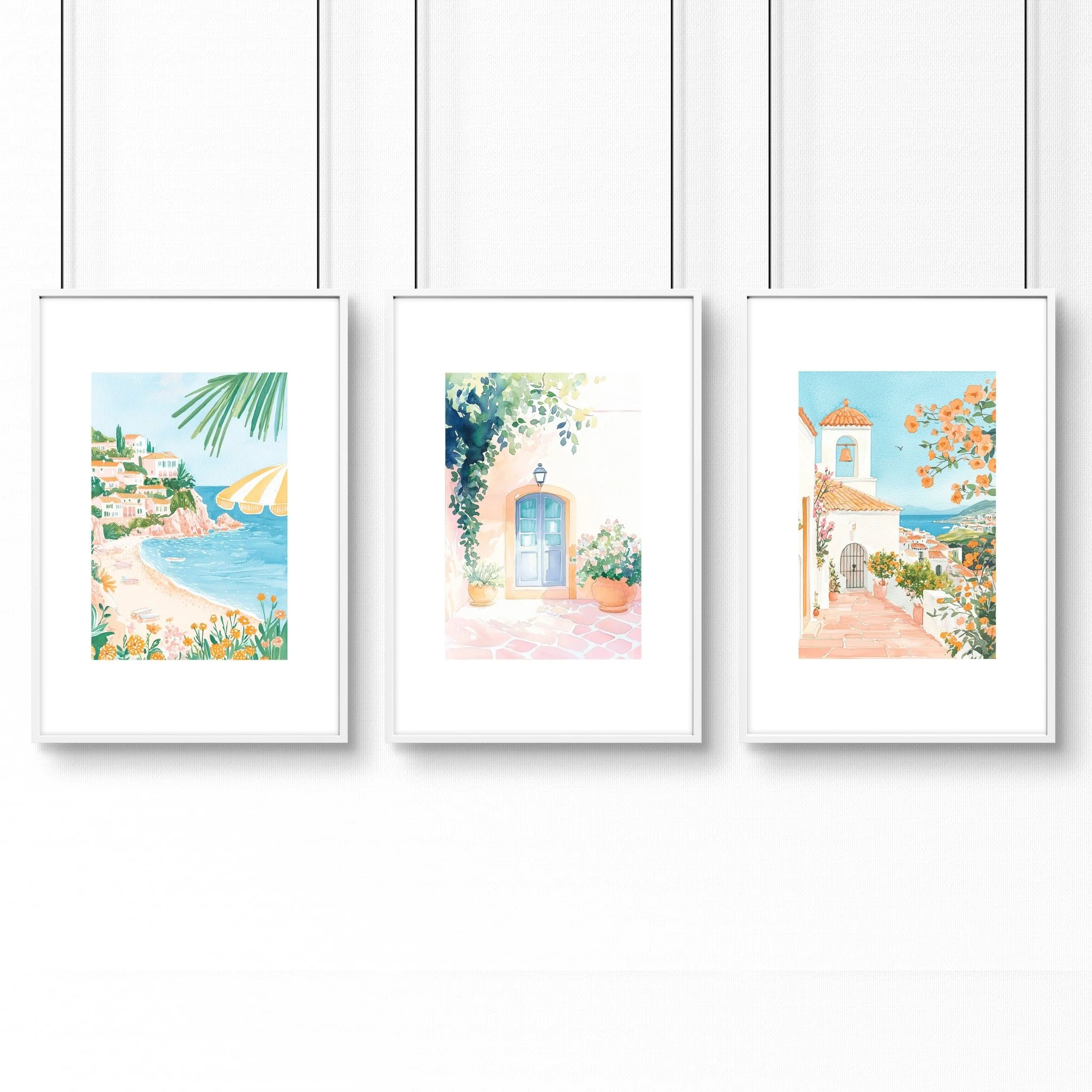 Long Rectangular Wall Decor | Set of 3 Beach Decor Wall art Prints - Image 14