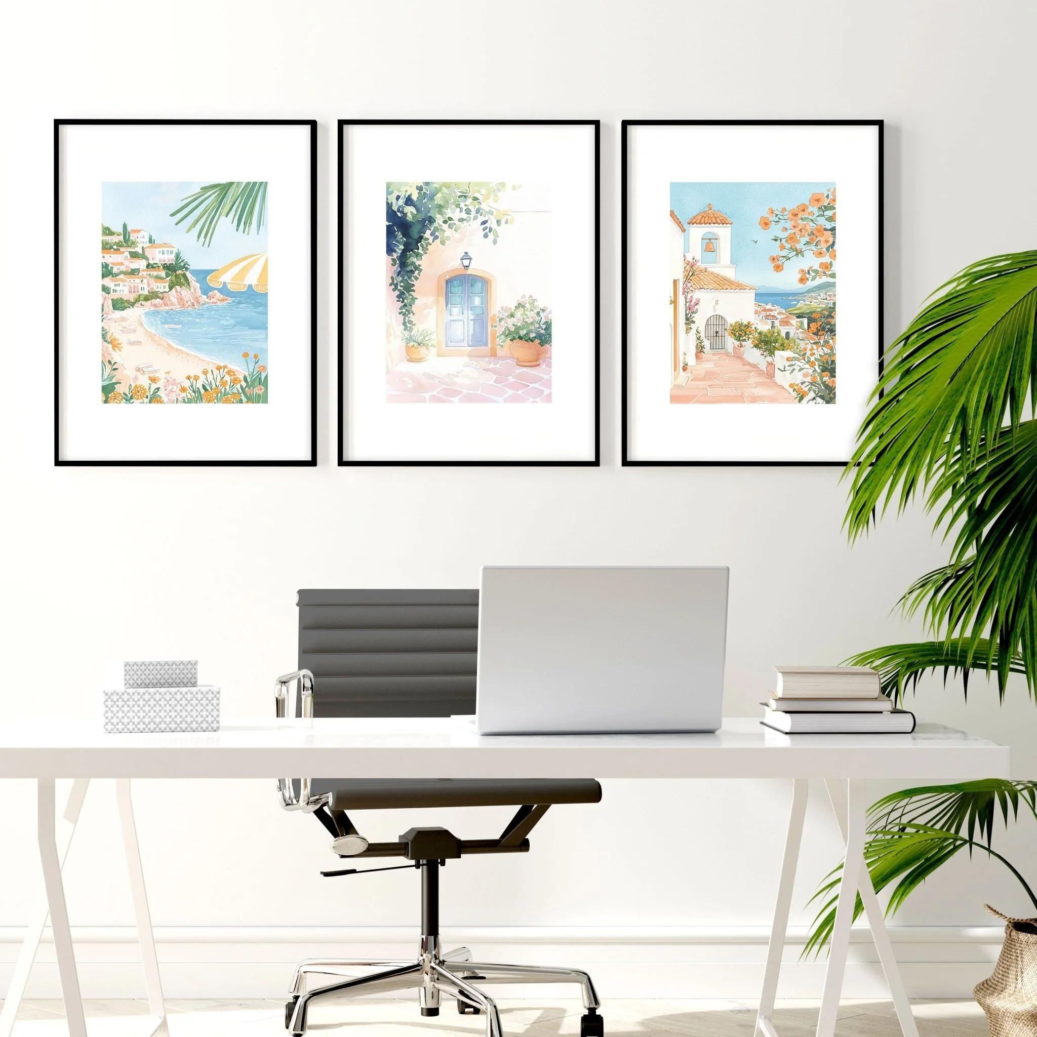 Long Rectangular Wall Decor | Set of 3 Beach Decor Wall art Prints - Image 2