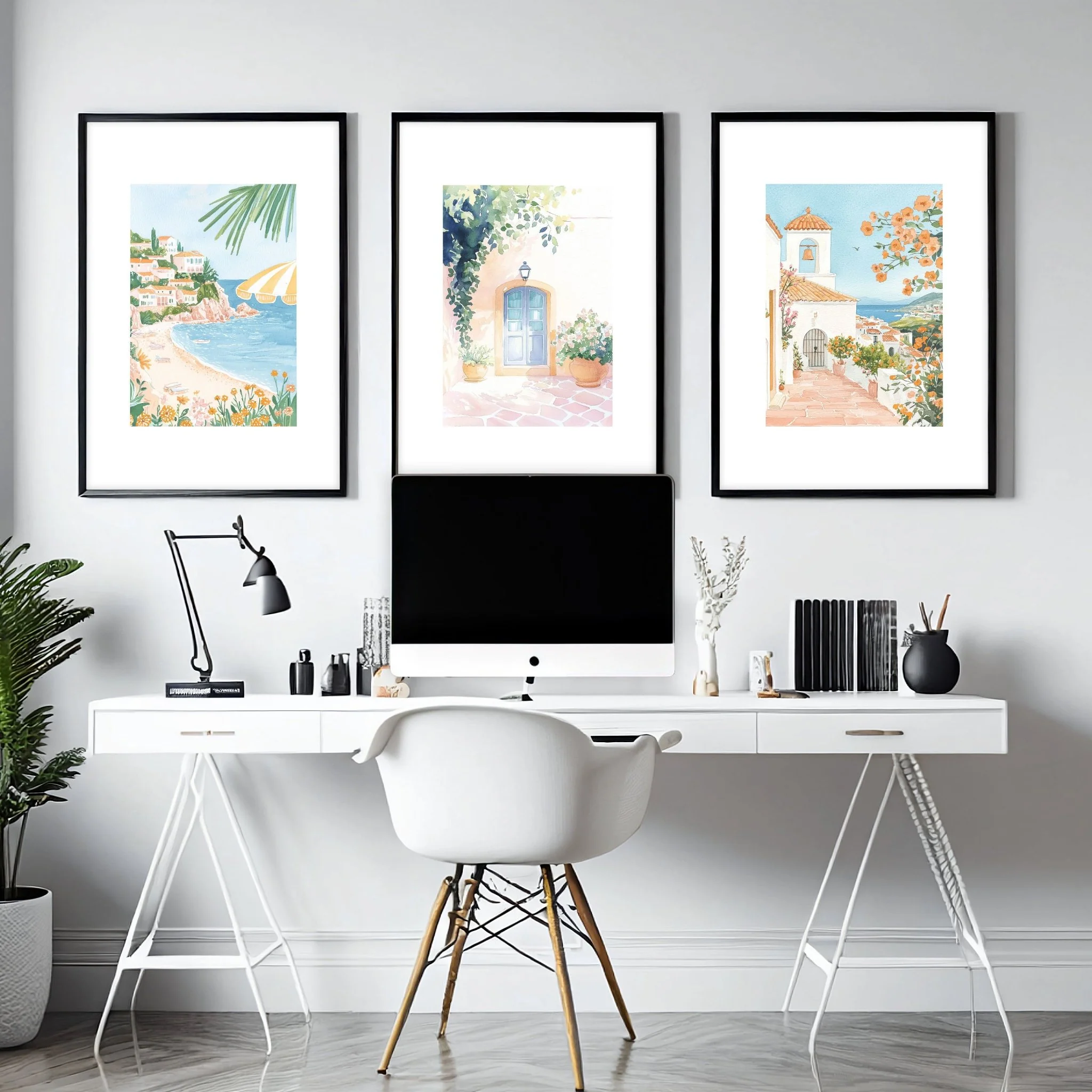 Long Rectangular Wall Decor | Set of 3 Beach Decor Wall art Prints - Image 4