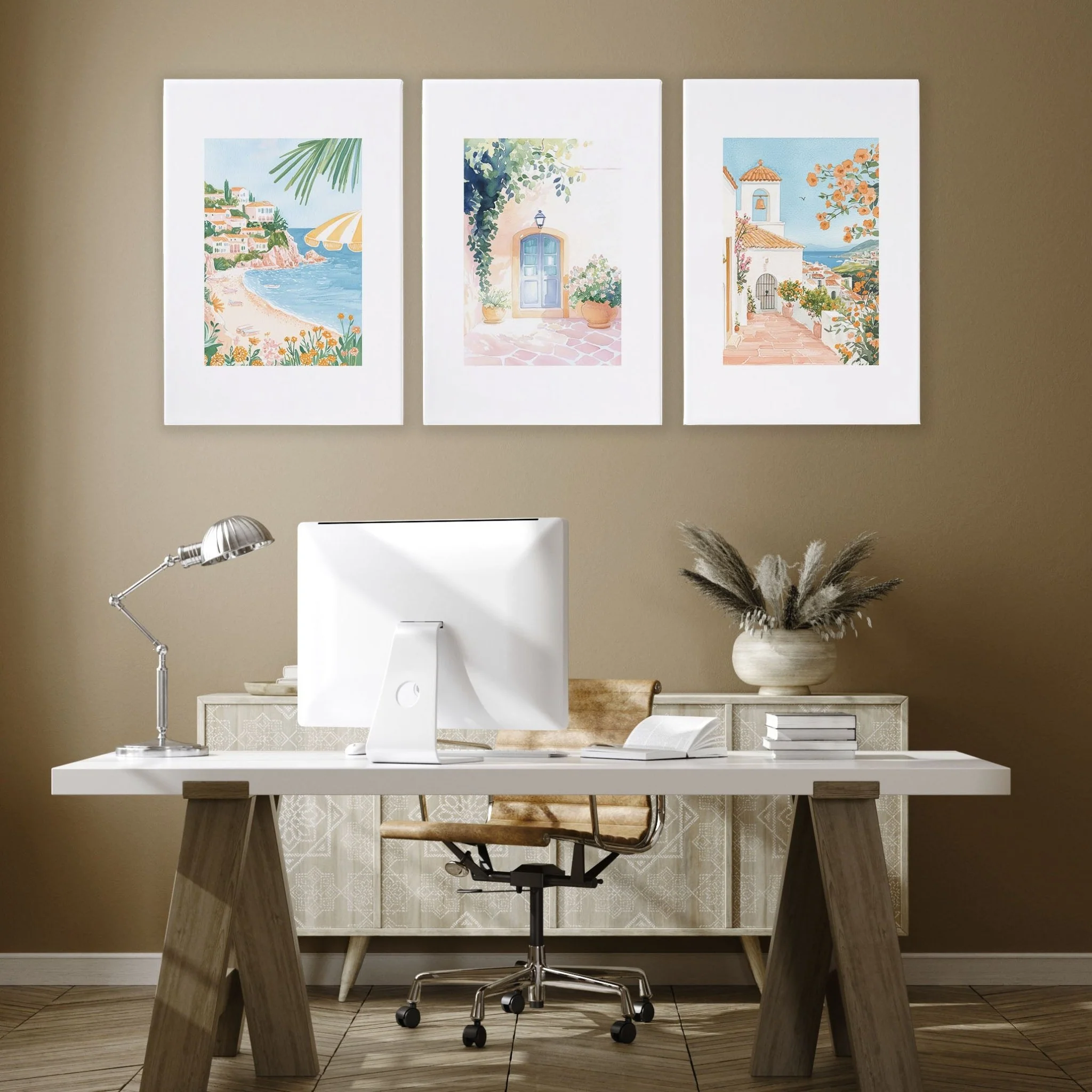 Long Rectangular Wall Decor | Set of 3 Beach Decor Wall art Prints - Image 5